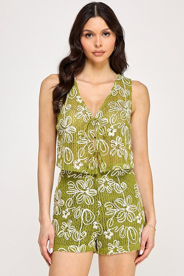 Chaleco Milk & Honey sin Mangas Estampado para Damas