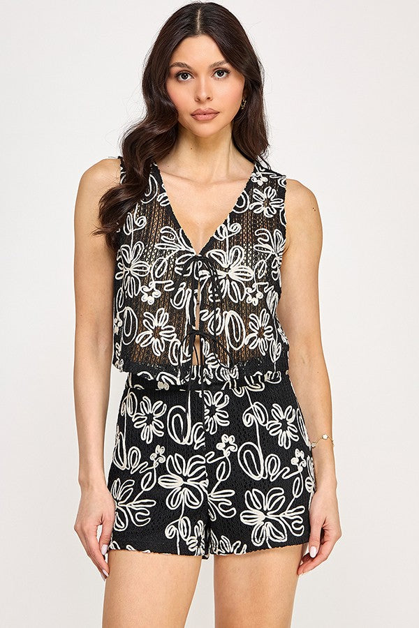 Chaleco Milk & Honey sin Mangas Estampado para Damas