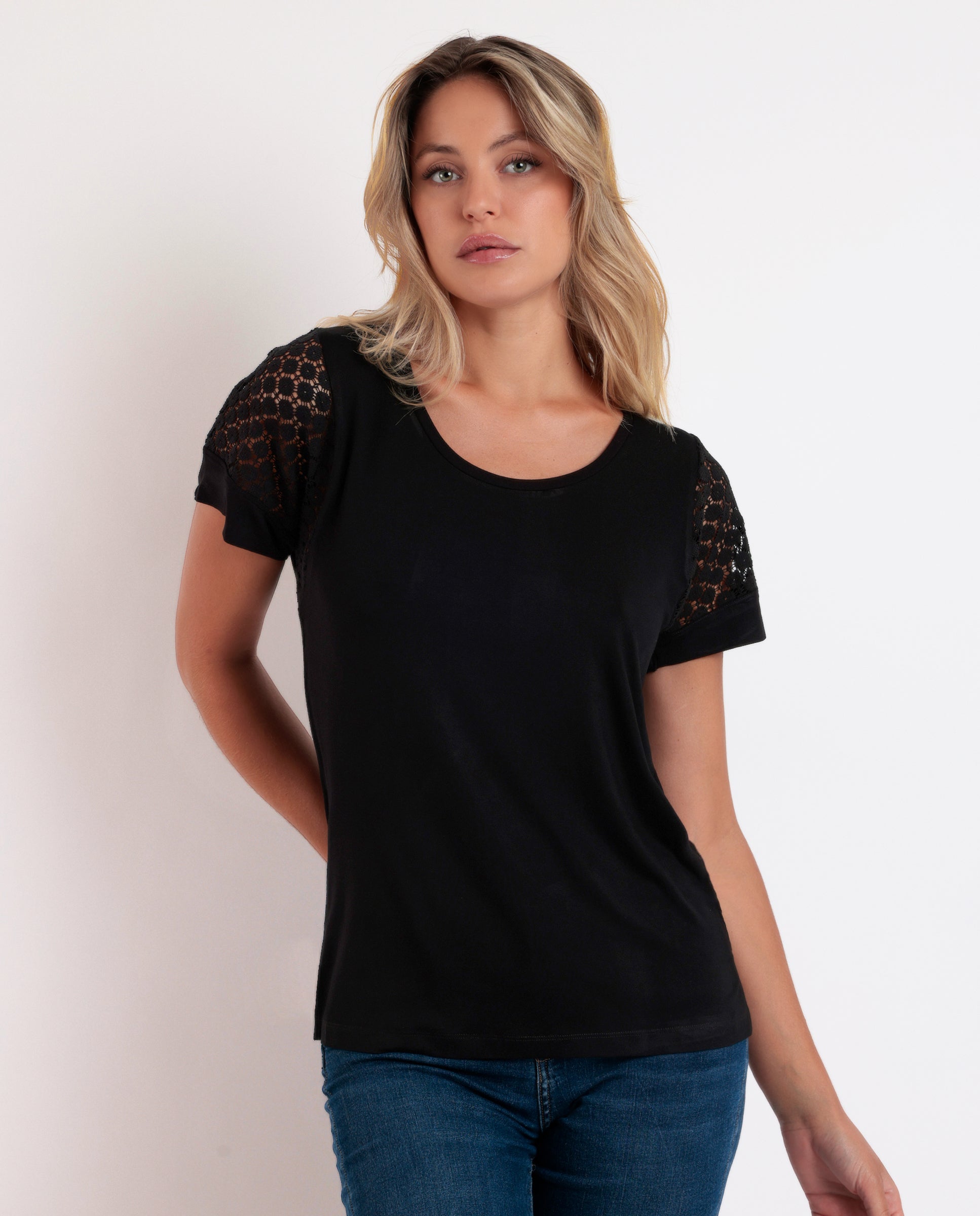 Blusa Admas Mangas Cortas Lisa P/ Damas