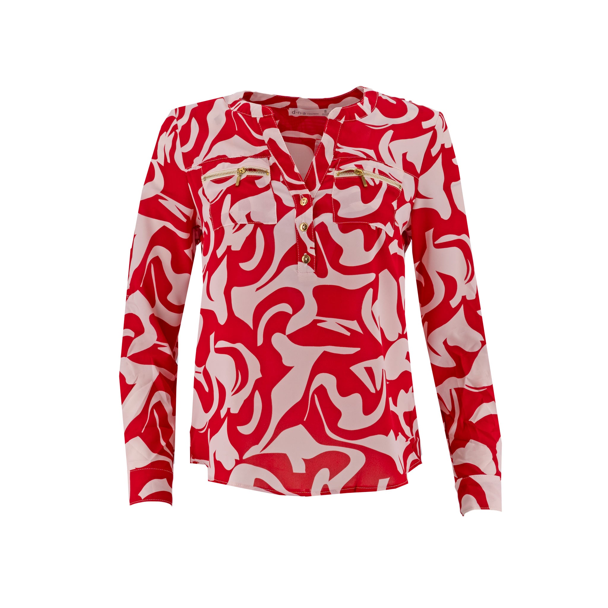 Blusa Dna Couture Mangas Largas Estampado para Damas