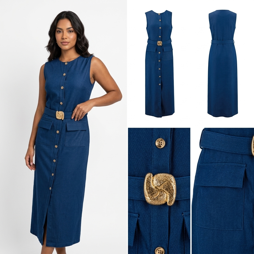 Vestido Milk & Honey sin Mangas Liso para Damas – vista 2