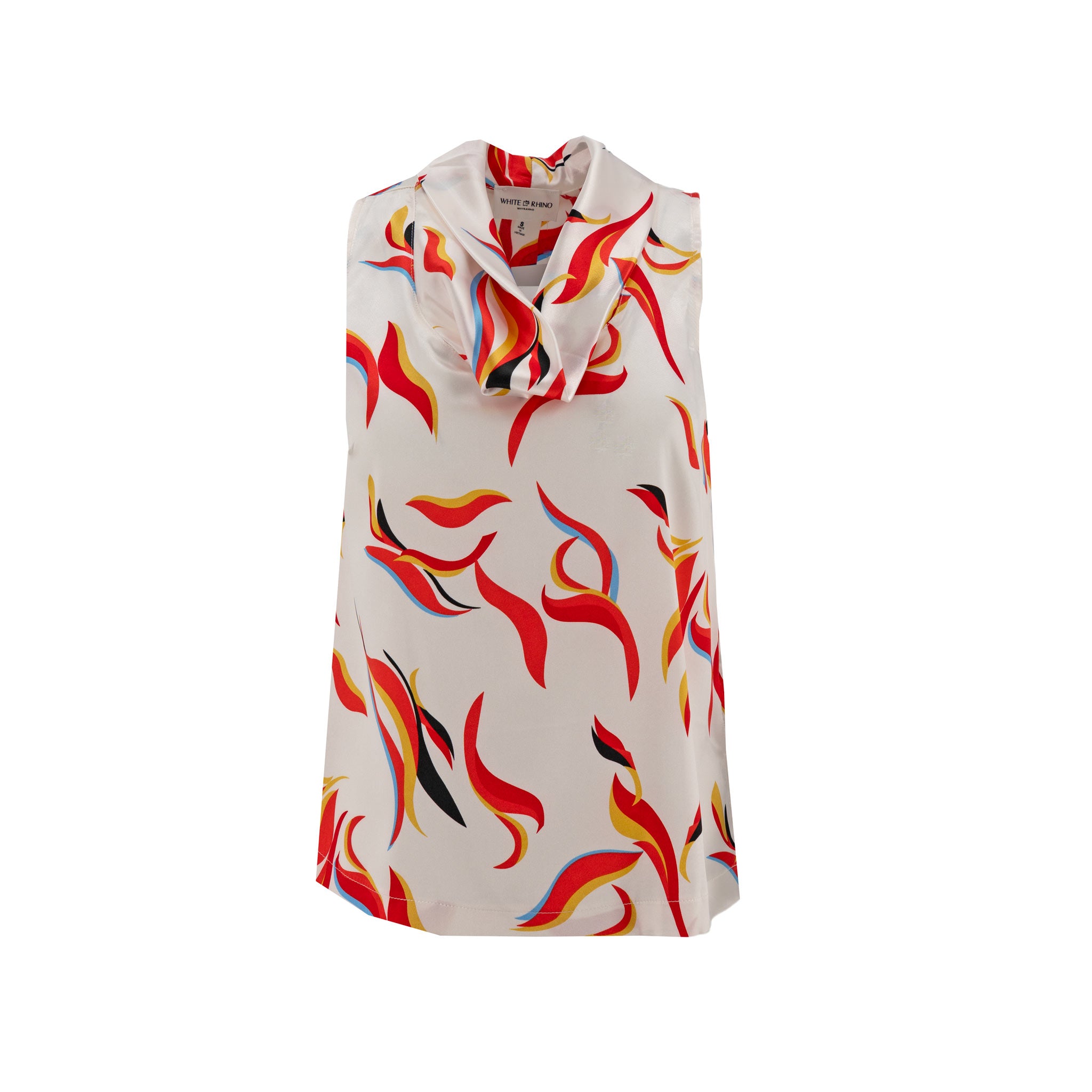 Blusa White Rhino sin Mangas Estampado para Damas