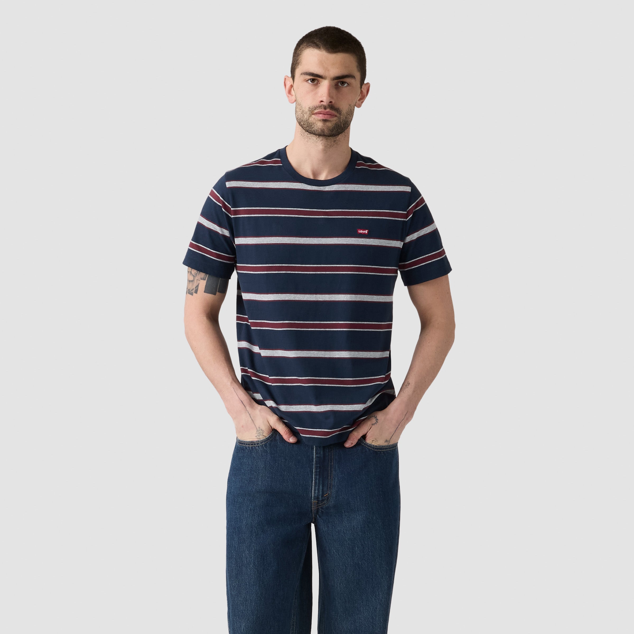 Camiseta Levis Mangas Cortas Rayas para Caballeros – NAVY