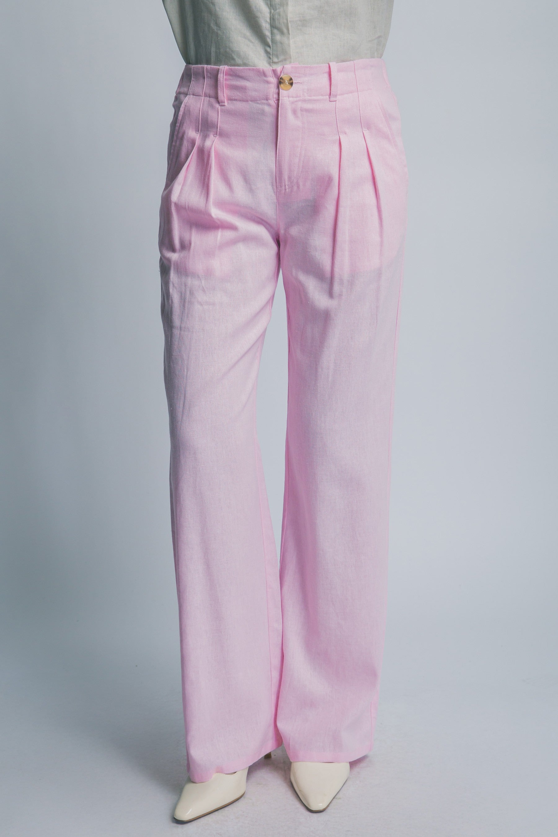 Pantalones Love Tree Liso Pinza Elastatico para Damas