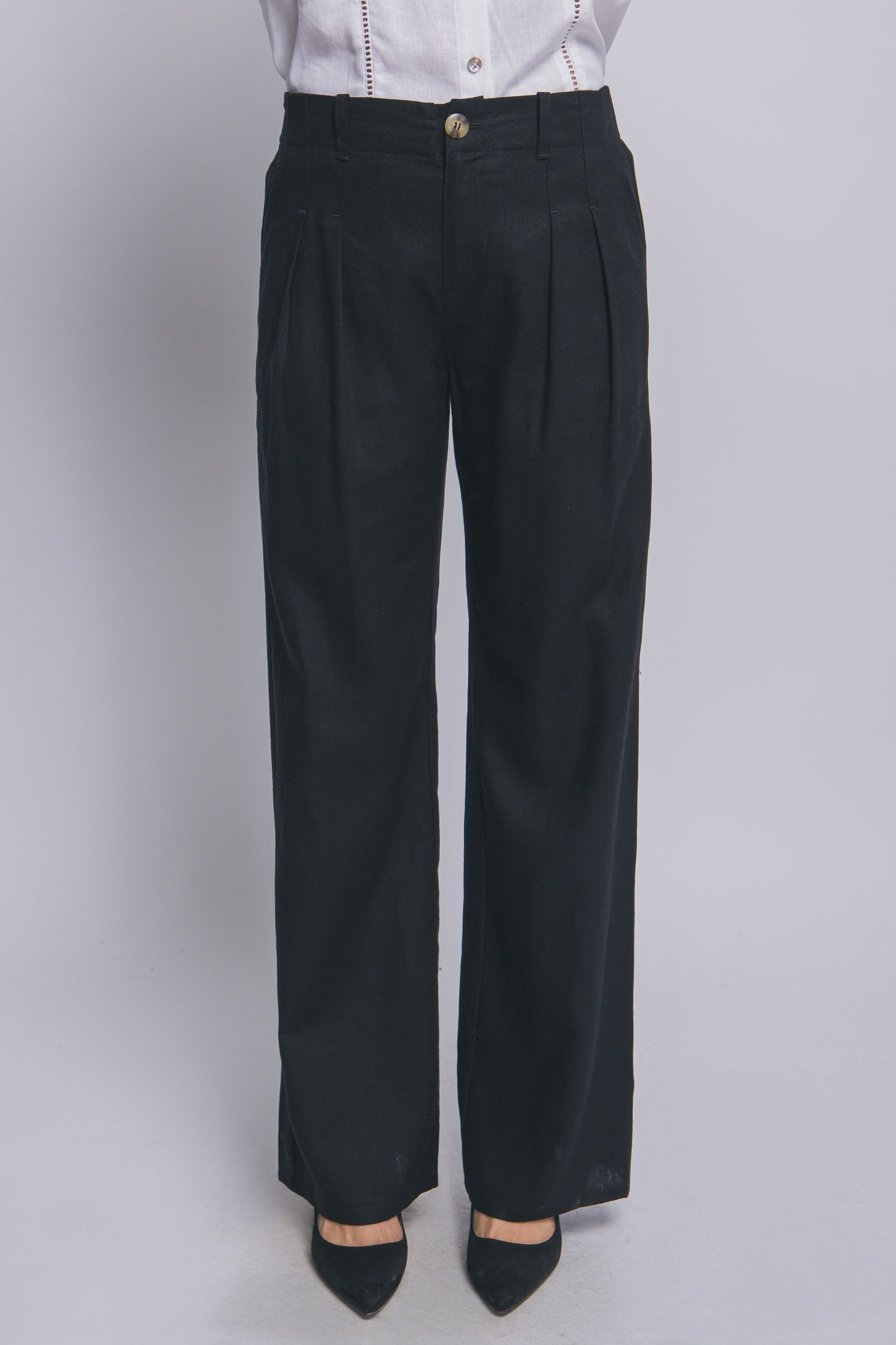 Pantalones Love Tree Liso Pinza Elastatico para Damas