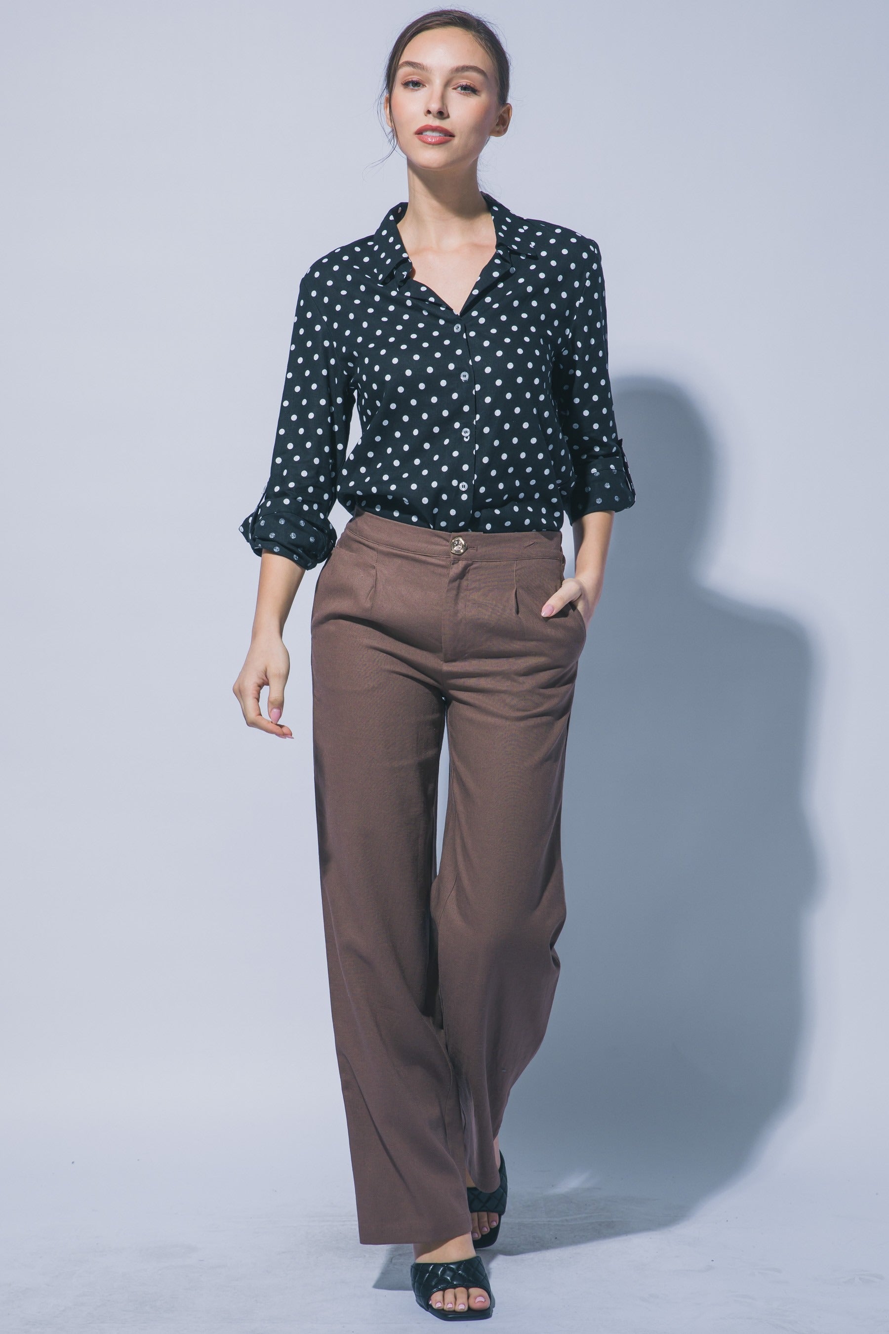 Pantalónes Love Tree Liso Pinza Elast para Damas