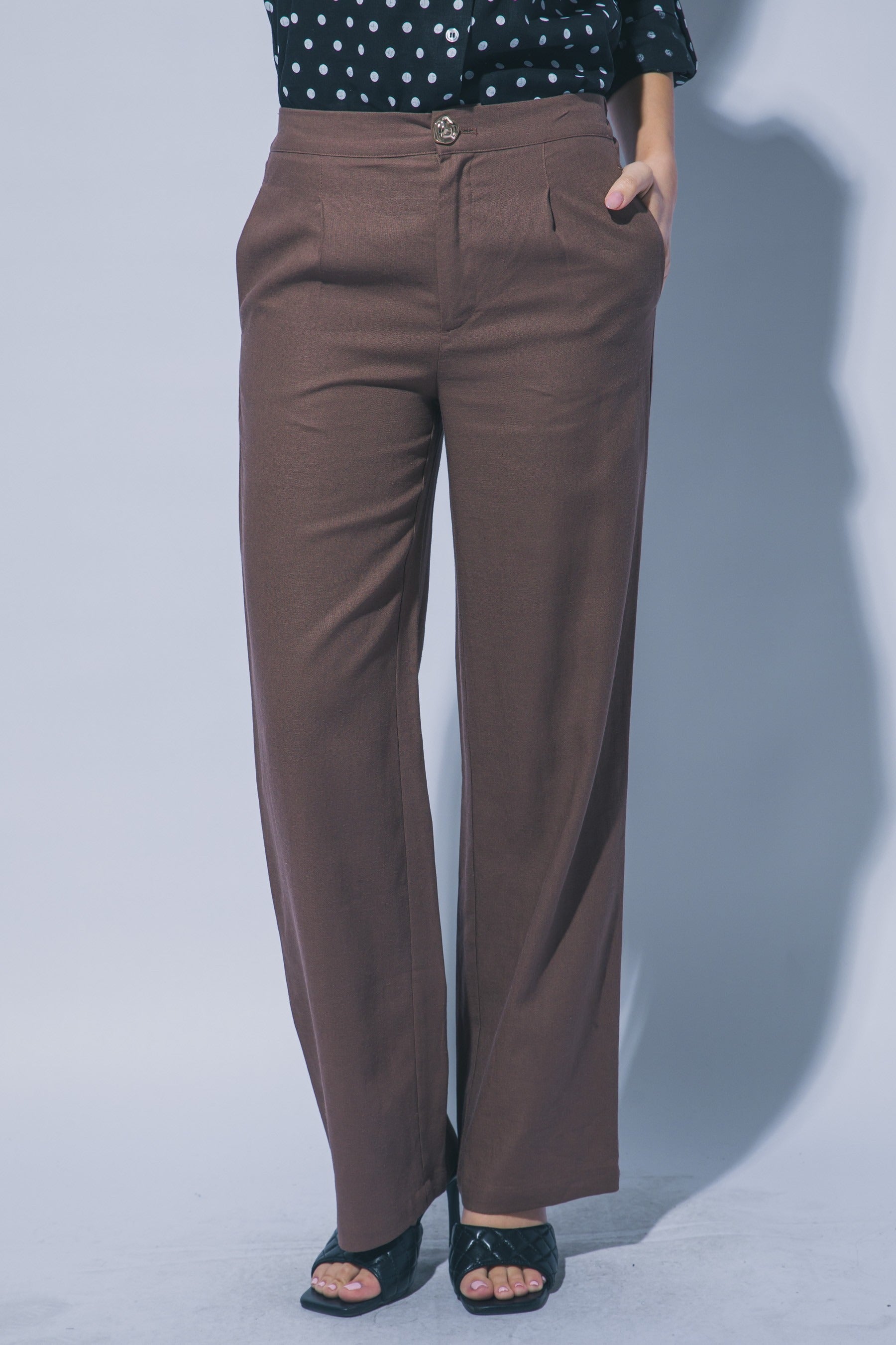 Pantalónes Love Tree Liso Pinza Elast para Damas