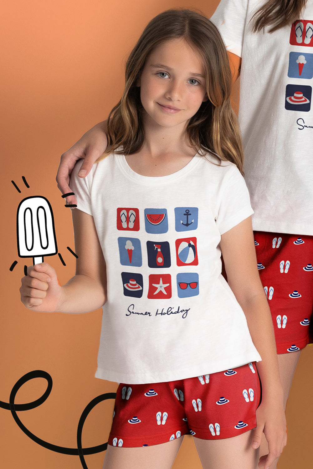 Conjunto Admas 2 Piezas Mangas Cortas Estampado P/ Niñas 60856 by Admas