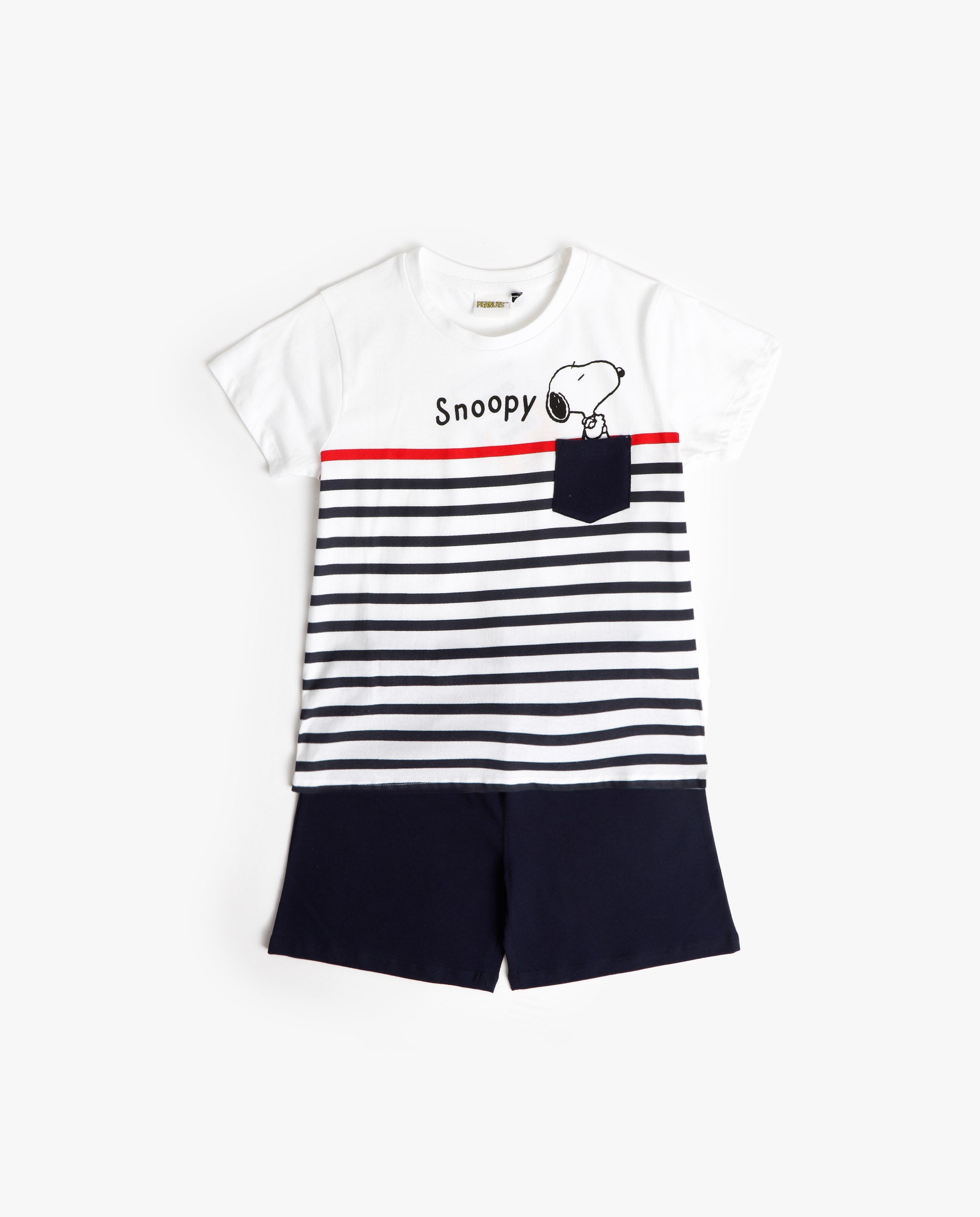 Conjunto Peanuts Mangas Cortas Rayas 2 Piezas Para Niños by Peanuts