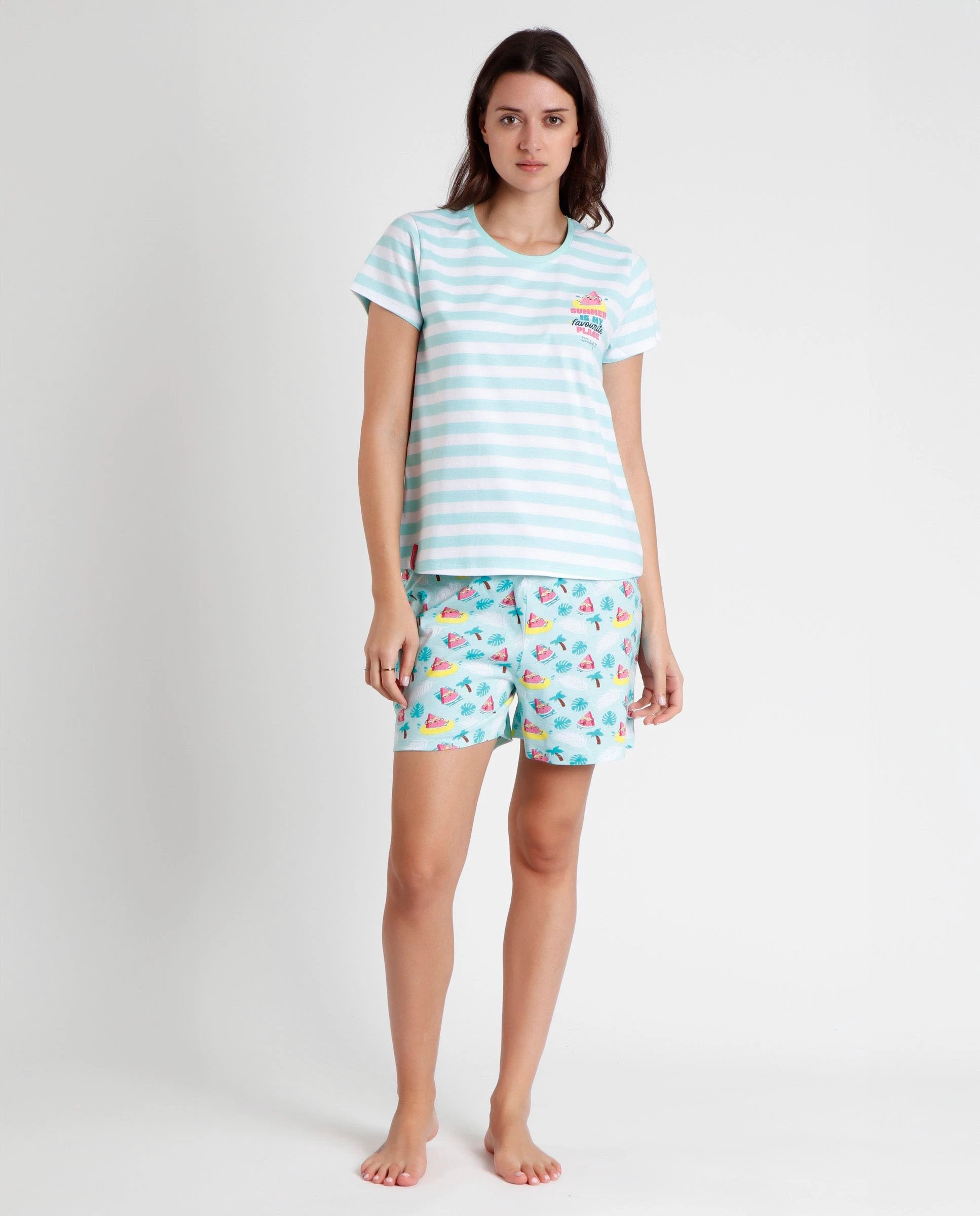 Rayas Conjuntos En Short Para Dama Conjunto Mr Wonderful Mangas