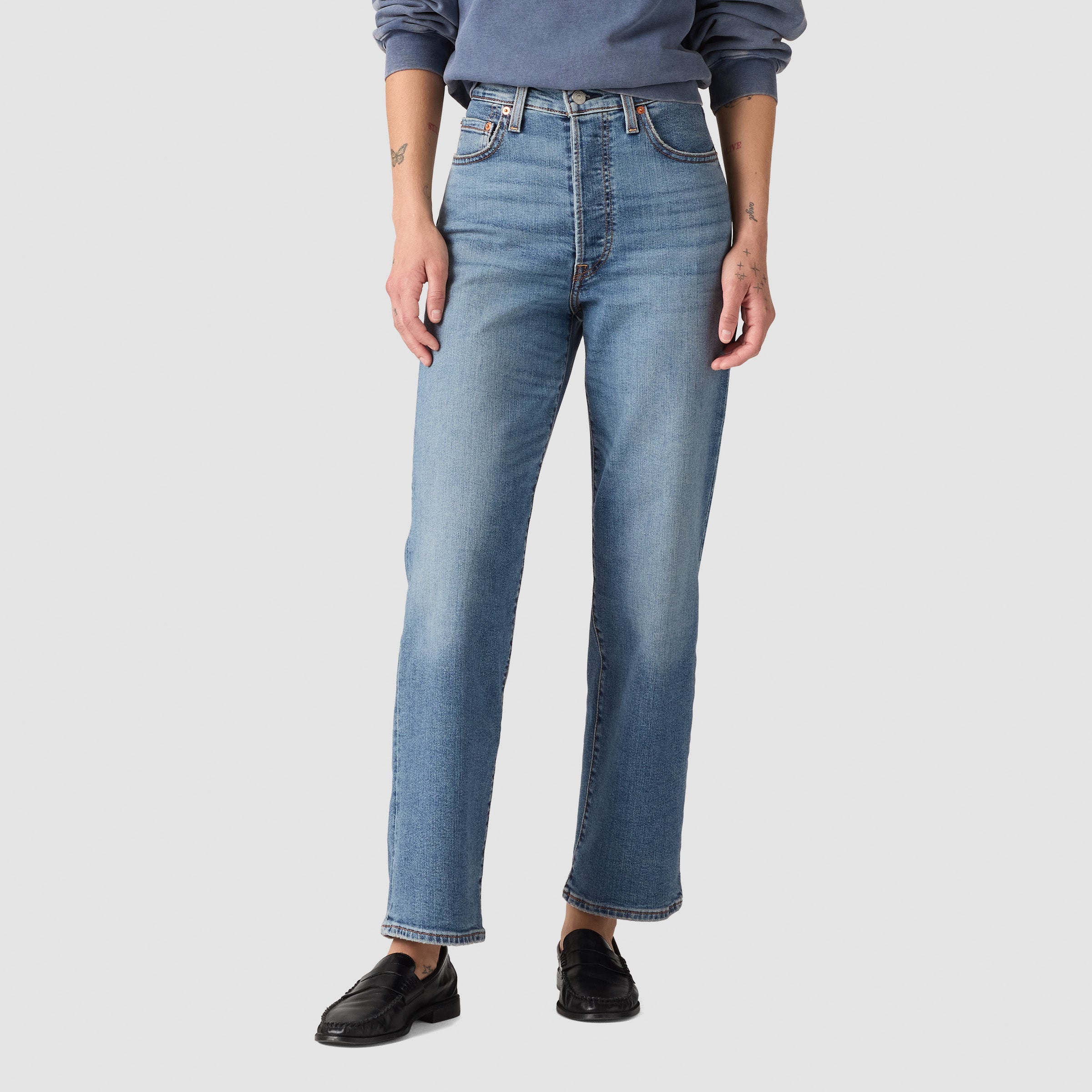 Pantalones Jeans Levis Ribcage Straight Ankle para Damas – LIGHT WASH