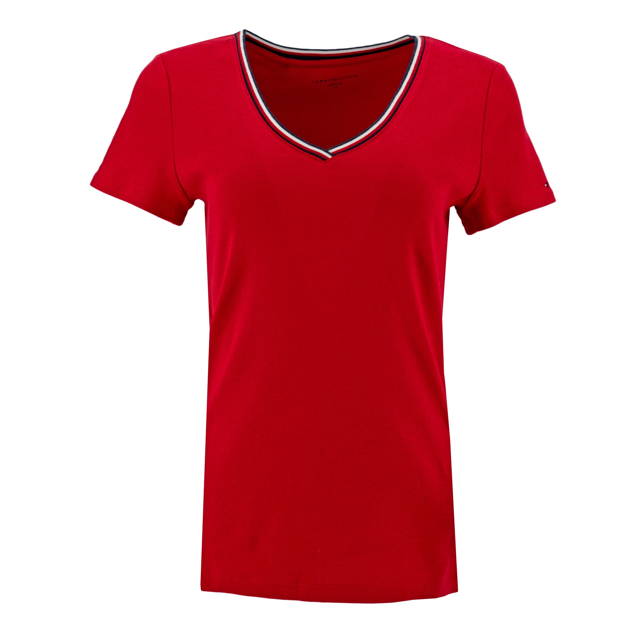 Camiseta Tommy Hilfiger Mangas Cortas Lisa Cuello V Para Damas by Tommy Hilfiger