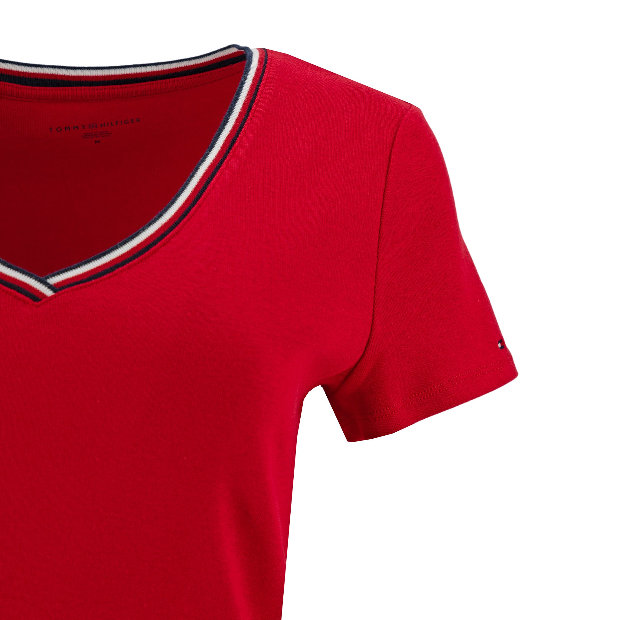 Camiseta Tommy Hilfiger Mangas Cortas Lisa Cuello V Para Damas by Tommy Hilfiger