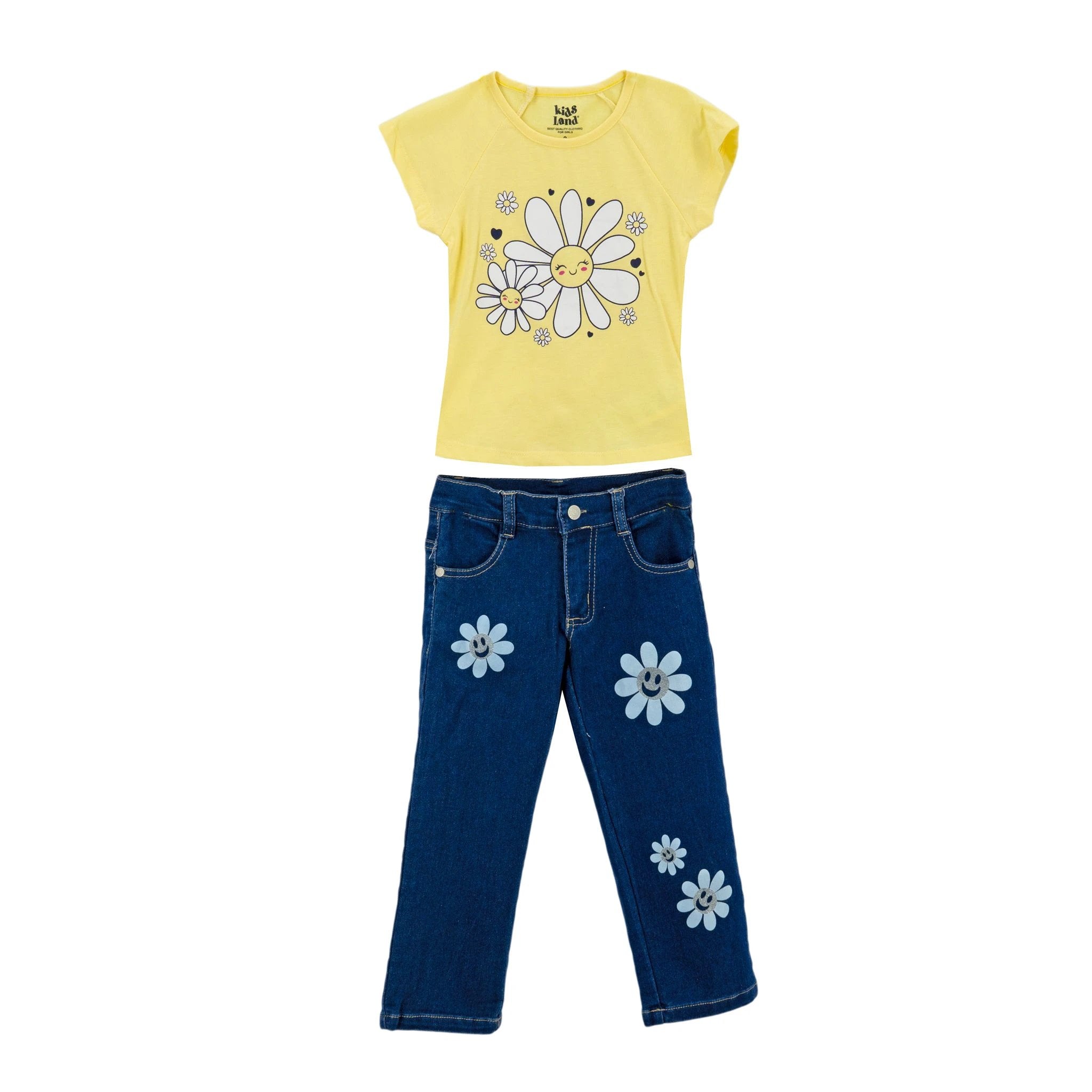 Conjunto Kids Land Mangas Cortas Happy Face 2 Piezas P/ Niñas by Kids Land