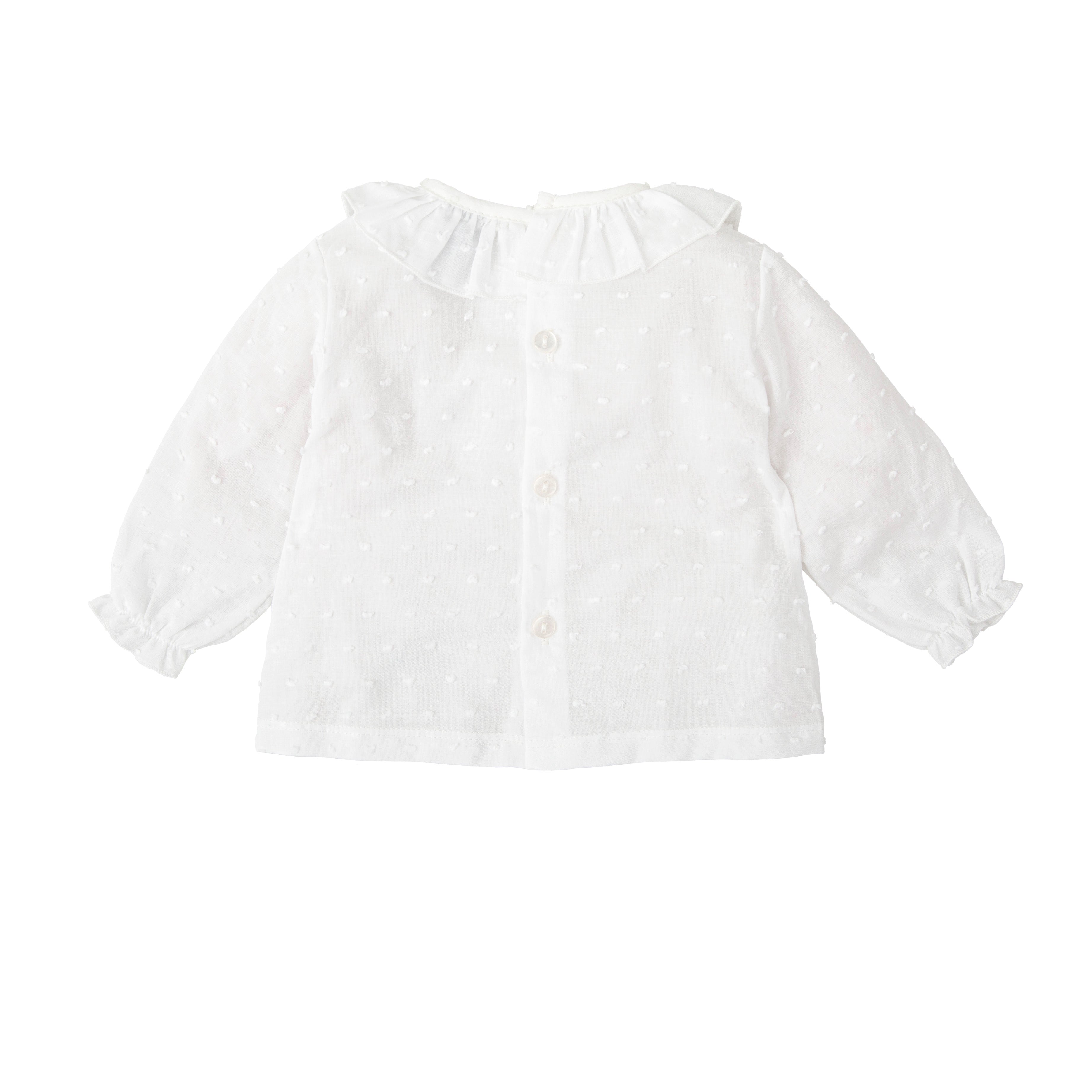 Camisa Badidu Mangas Largas Lisa Swiss Dot Para Niños by Babidu