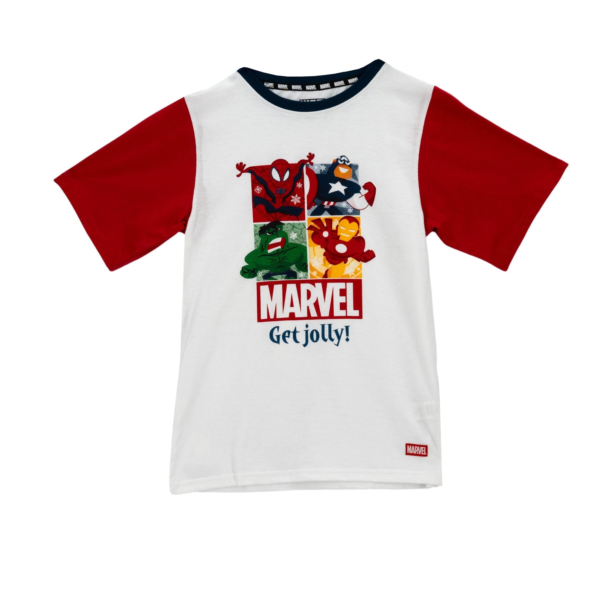 Camiseta Pijama Marvel Mangas Cortas Estampada 1 Pieza P/ Niños by 1492