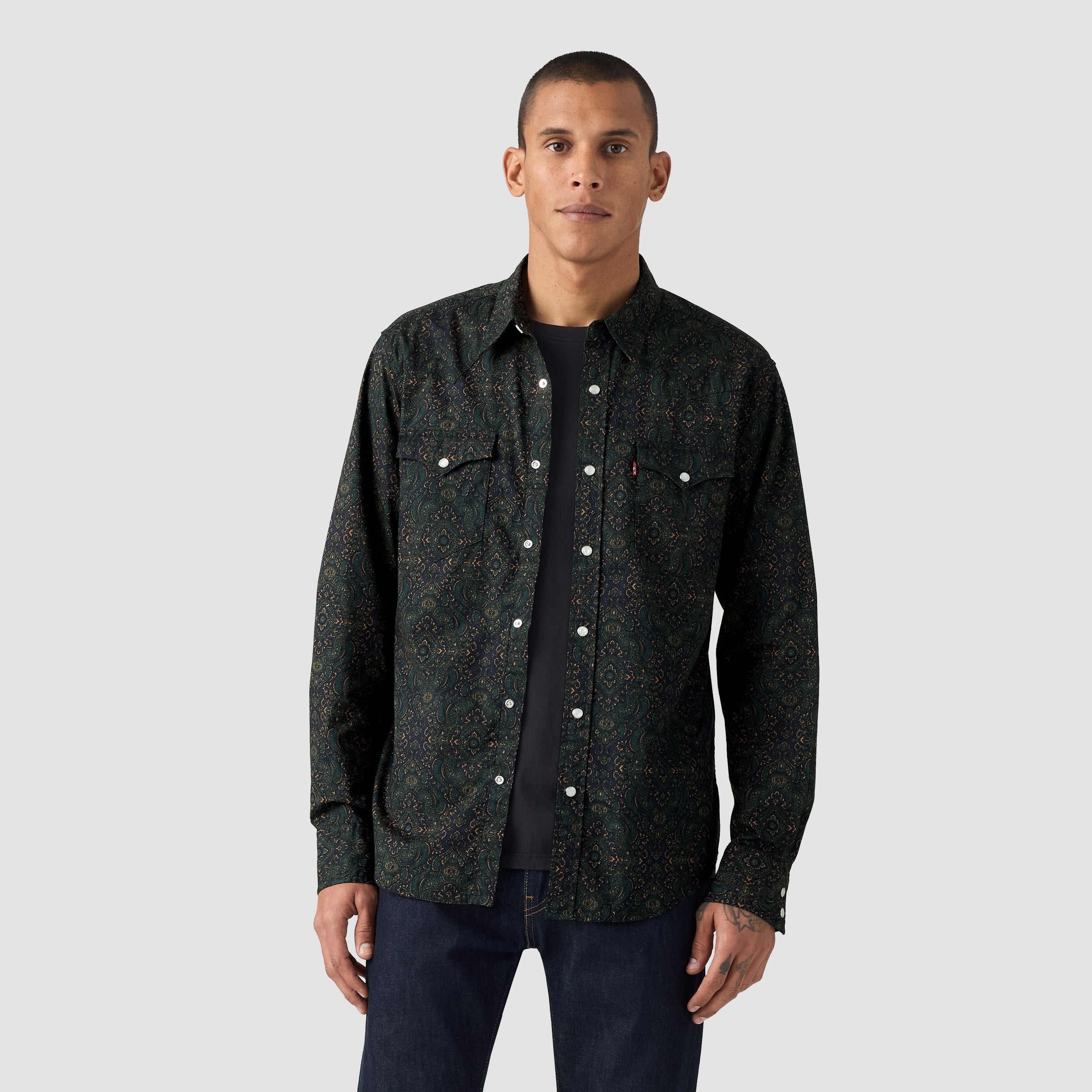 Camisa Levis Mangas Largas Estampado para Caballeros – GREEN