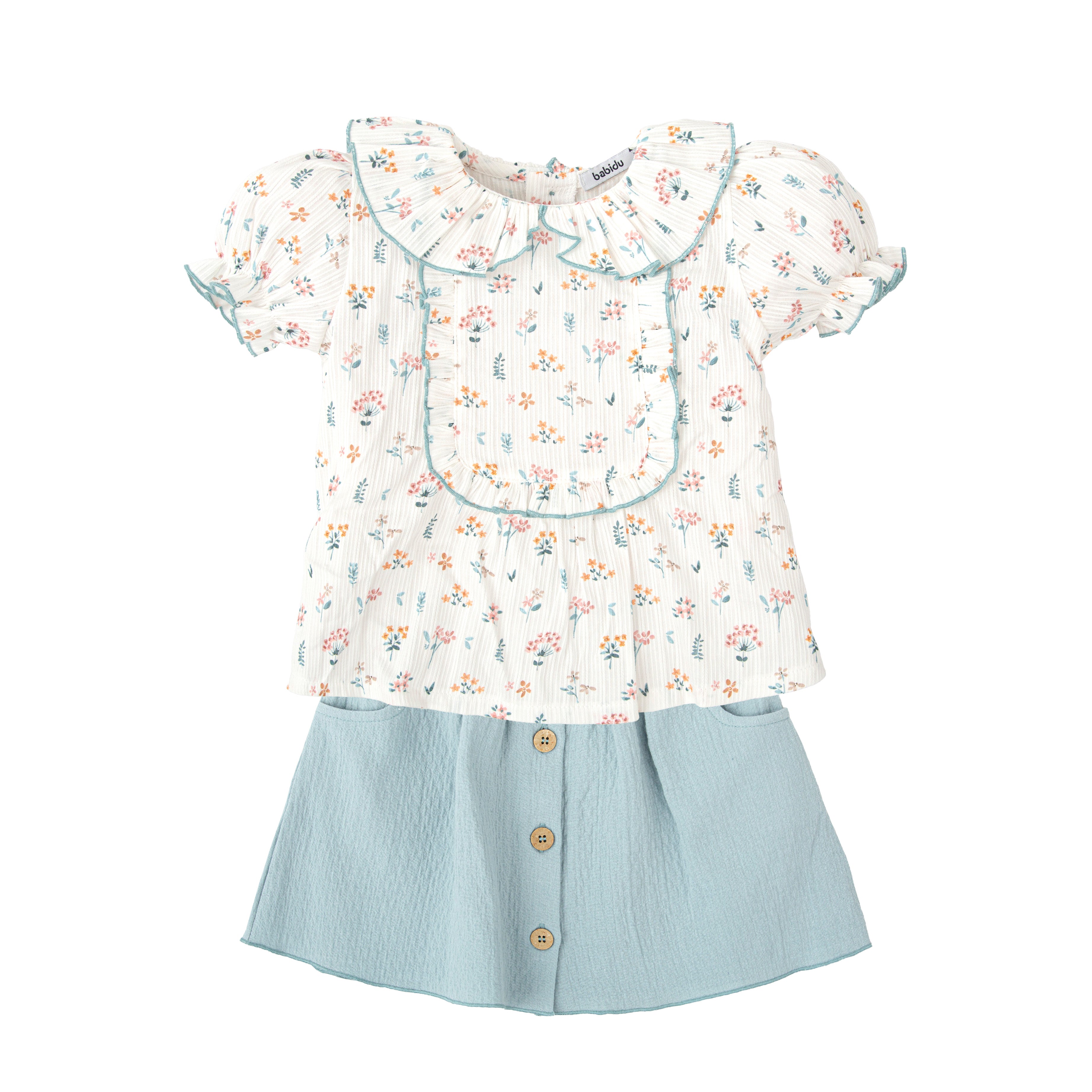 Conjunto Babidu Mangas Cortas Estampado Para Niñas by Babidu