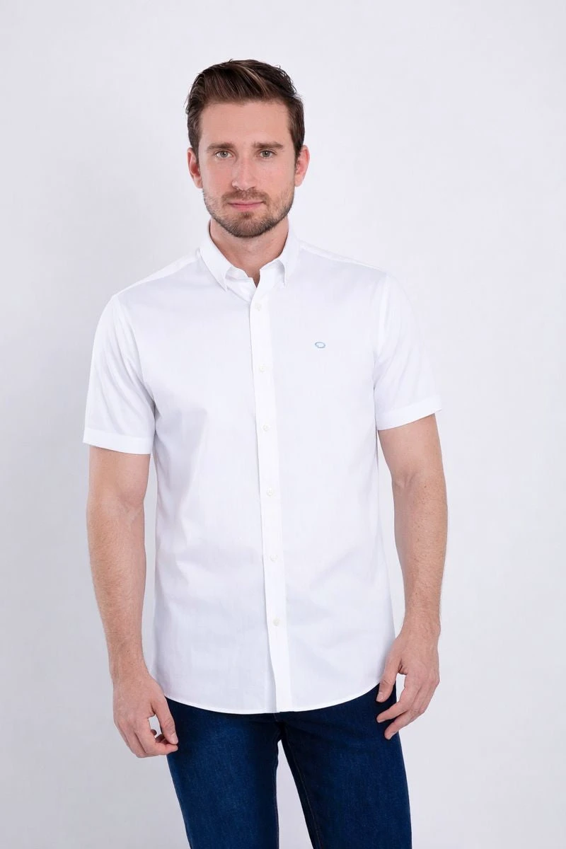 Camisa Oscar De La Renta Mangas Cortas Lisa Para Caballeros by Oscar De La Renta