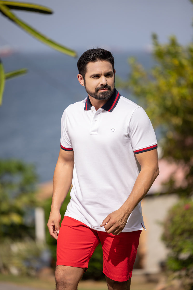 Poloshirt Oscar De La Renta Mangas Cortas Liso P/ Caballeros A23KNP012