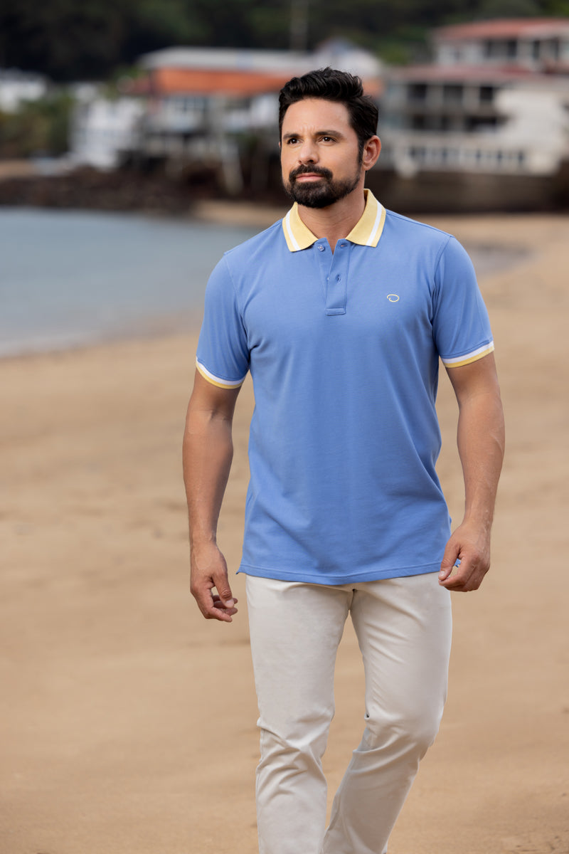 Poloshirt Oscar De La Renta Mangas Cortas Liso P/ Caballeros A23KNP012