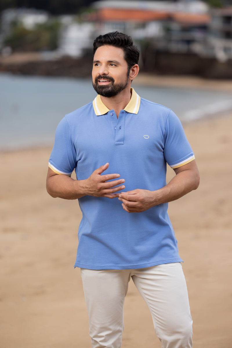 Poloshirt Oscar De La Renta Mangas Cortas Liso P/ Caballeros A23KNP012 by Oscar De La Renta