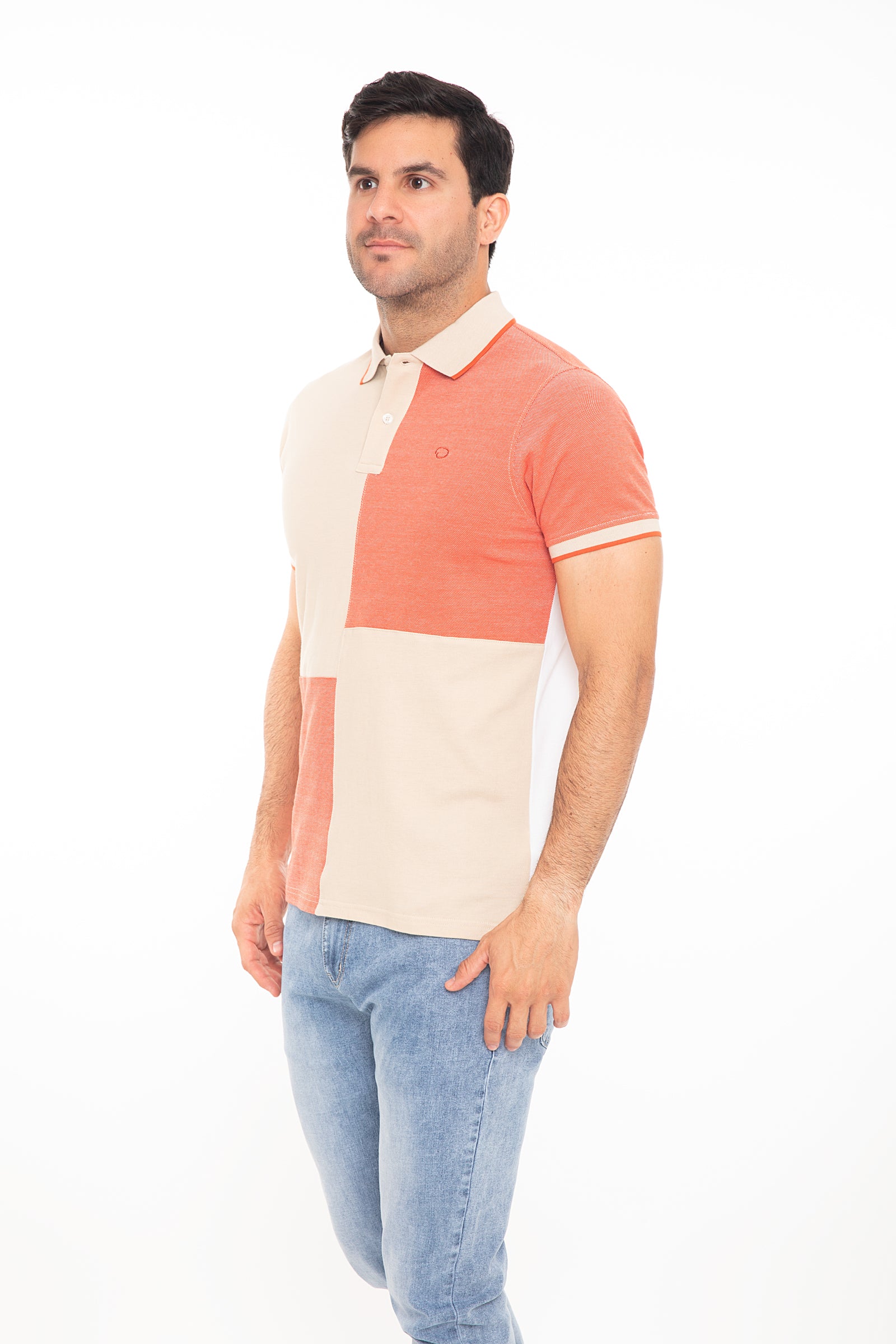Poloshirt Oscar De La Renta Mangas Cortas Combinado P/ Caballeros
