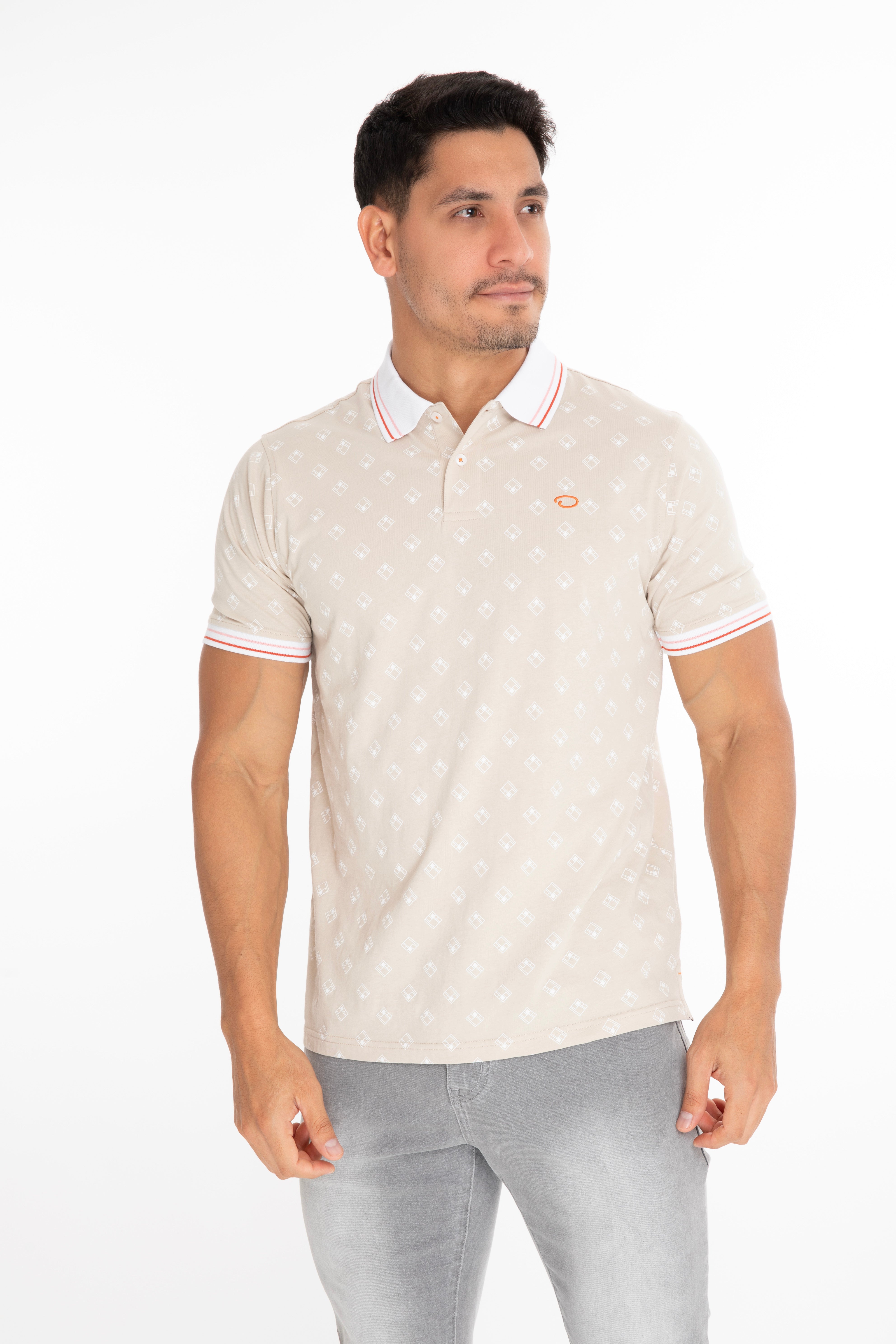 Poloshirt Oscar De La Renta Mangas Cortas Estampado P/ Caballeros