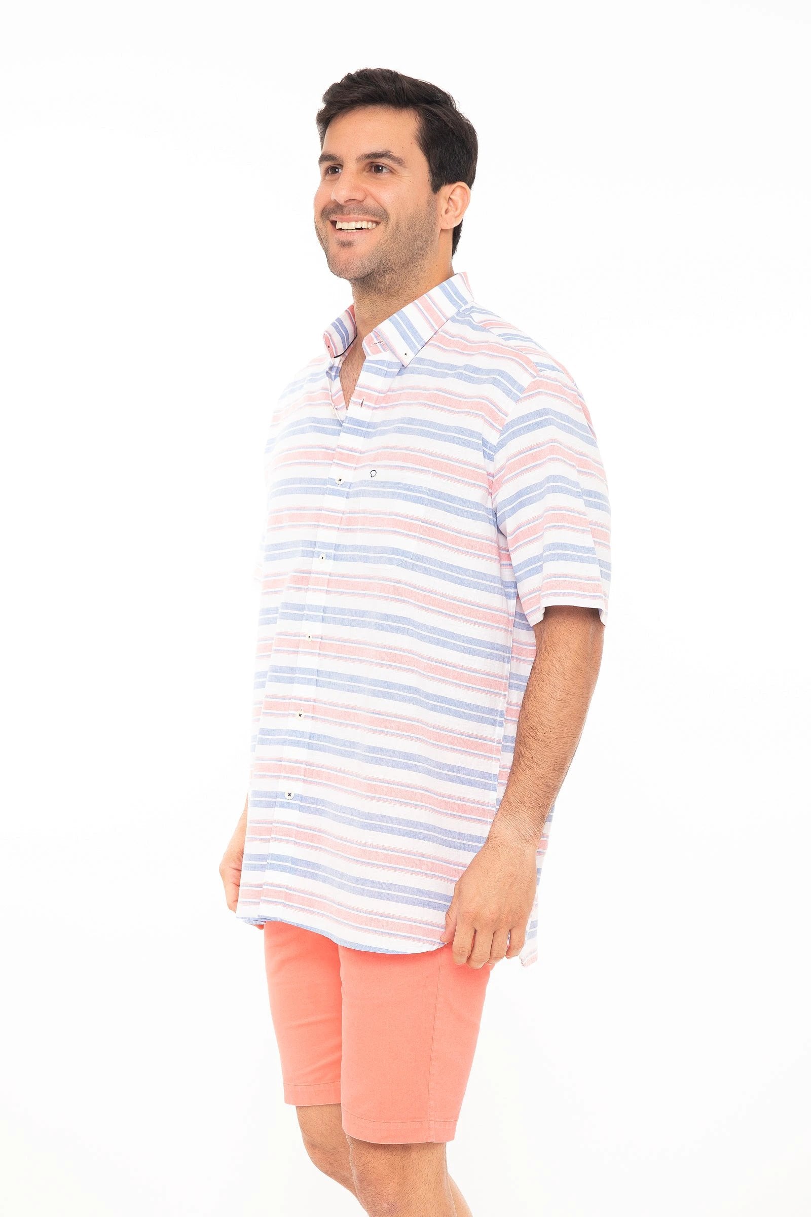Camisa Oscar De La Renta Mangas Cortas Rayas P/ Caballeros by Oscar De La Renta
