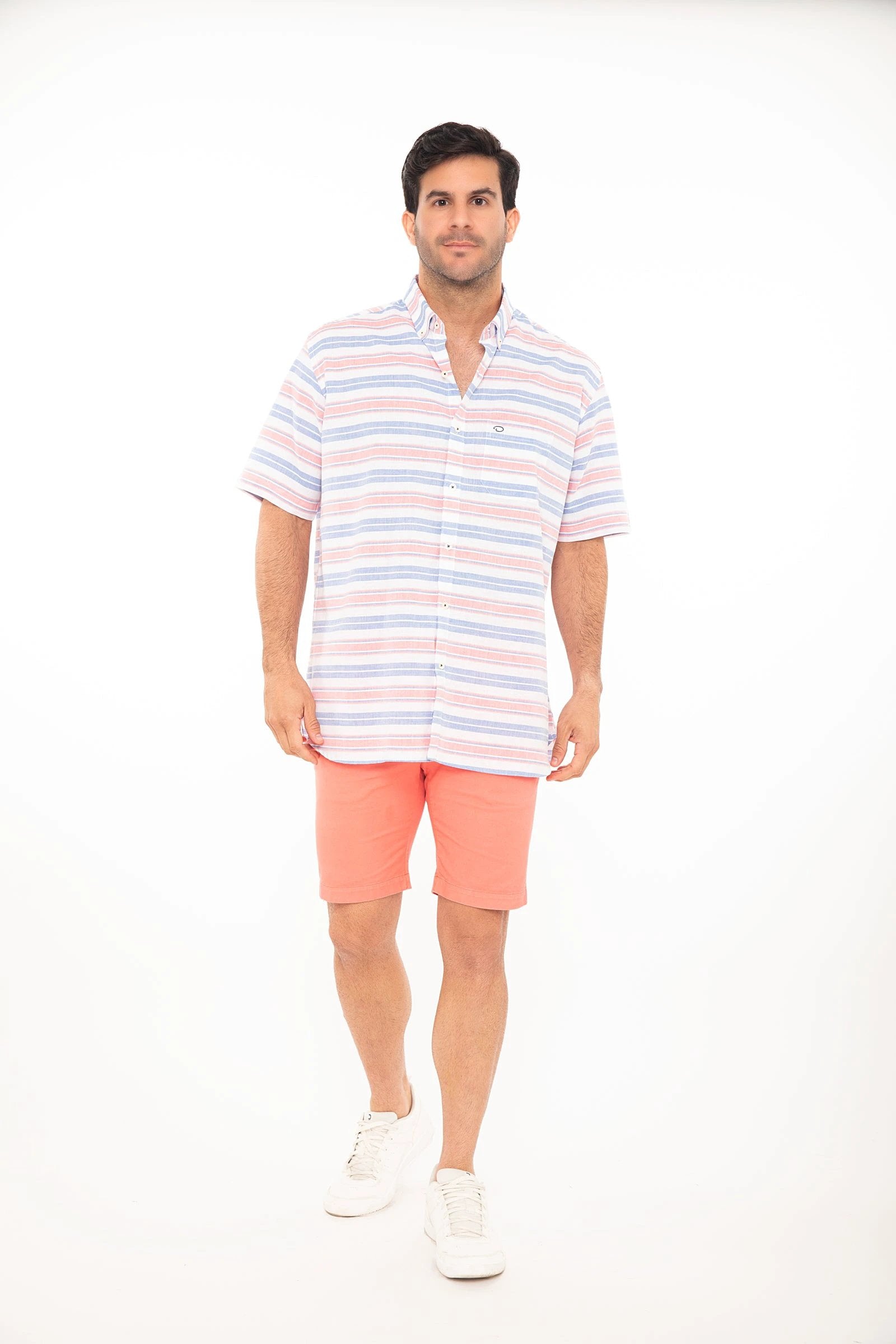 Camisa Oscar De La Renta Mangas Cortas Rayas P/ Caballeros by Oscar De La Renta