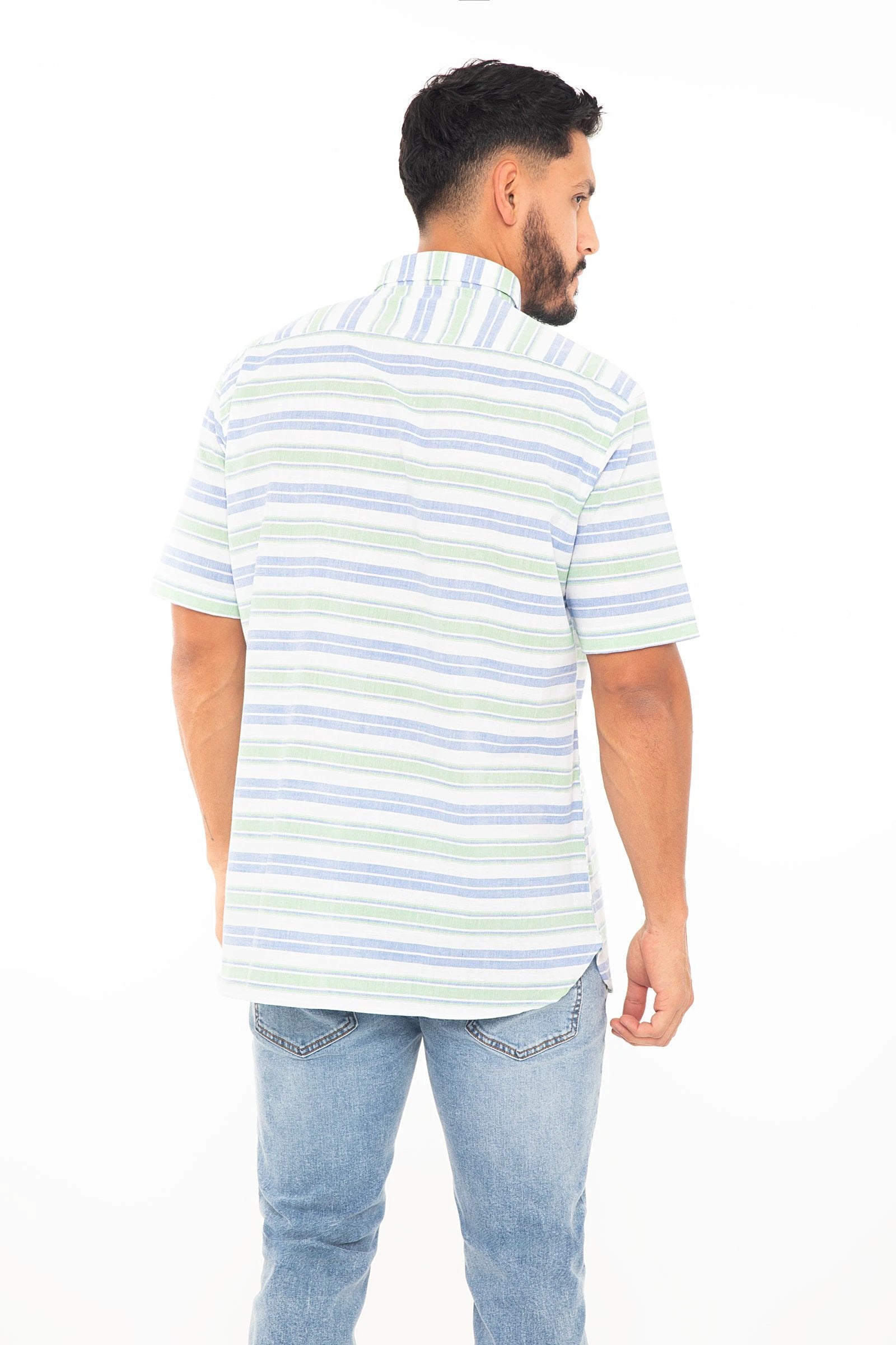 Camisa Oscar De La Renta Mangas Cortas Rayas P/ Caballeros by Oscar De La Renta