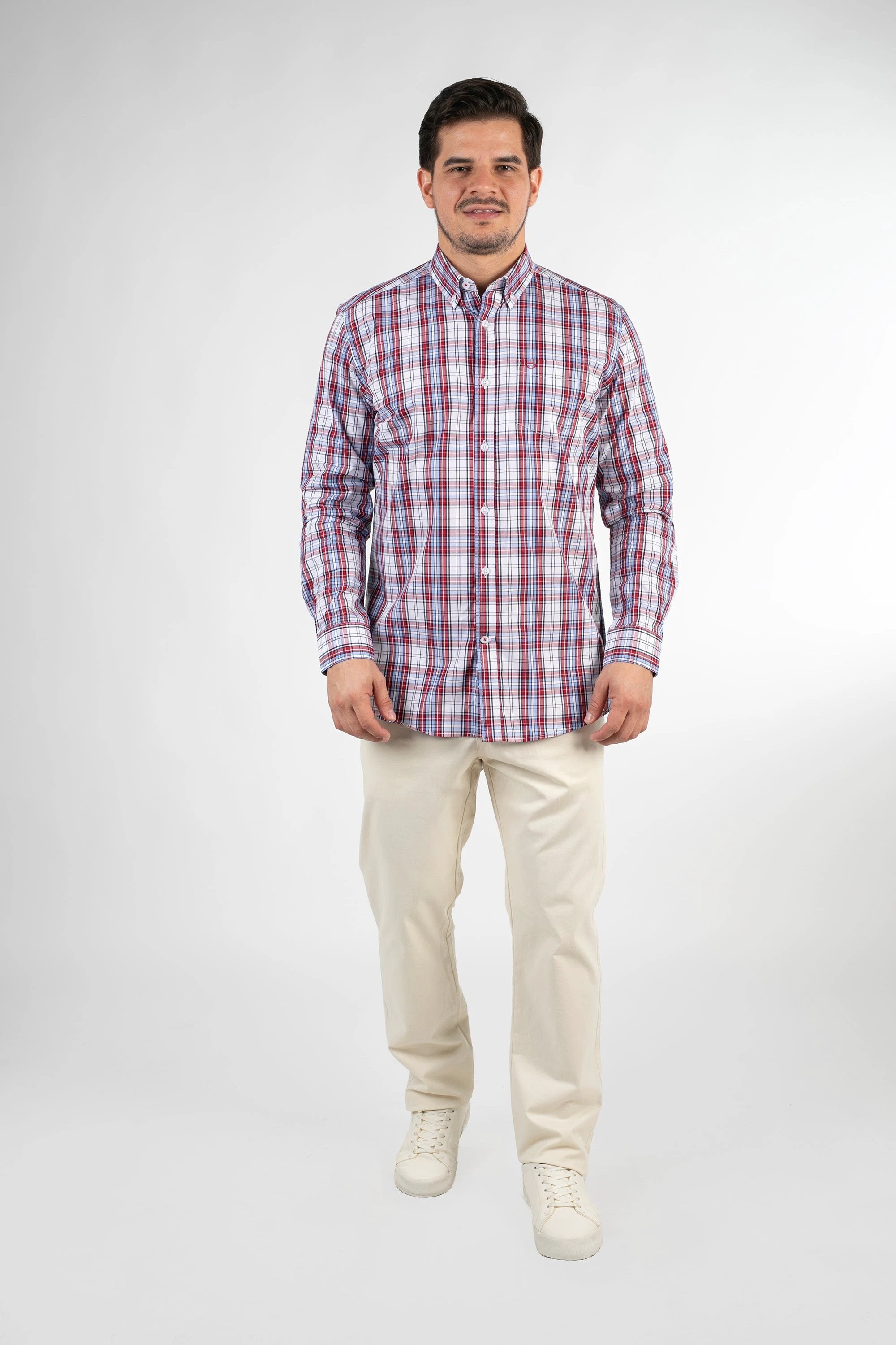 Camisa Oscar De La Renta Mangas Largas Cuadros Para Caballeros by Oscar De La Renta