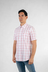 Camisa Oscar De La Renta Mangas Cortas Cuadros Manzana para Caballeros