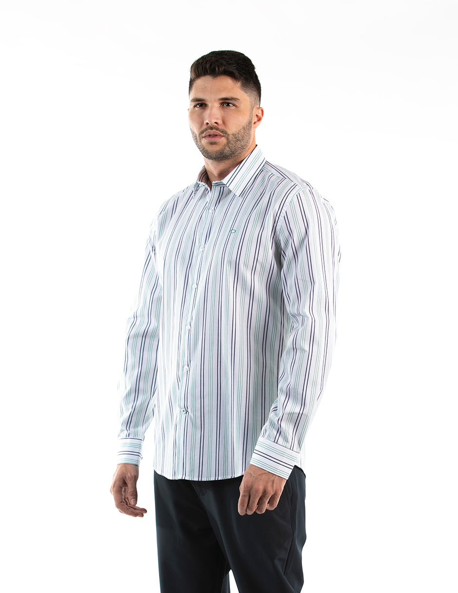Camisa Oscar de La Renta Mangas Largas Rayas para Caballeros