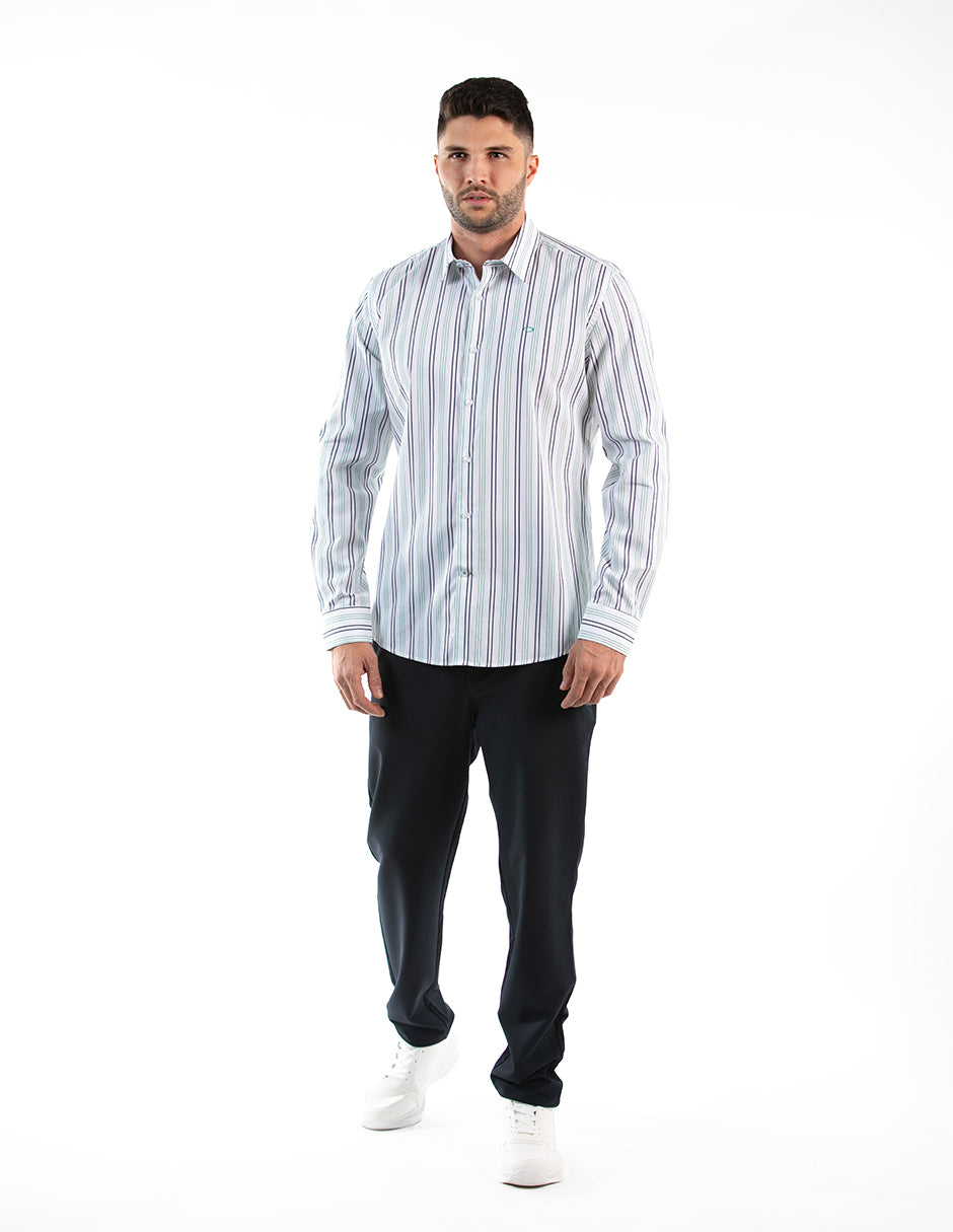 Camisa Oscar de La Renta Mangas Largas Rayas para Caballeros