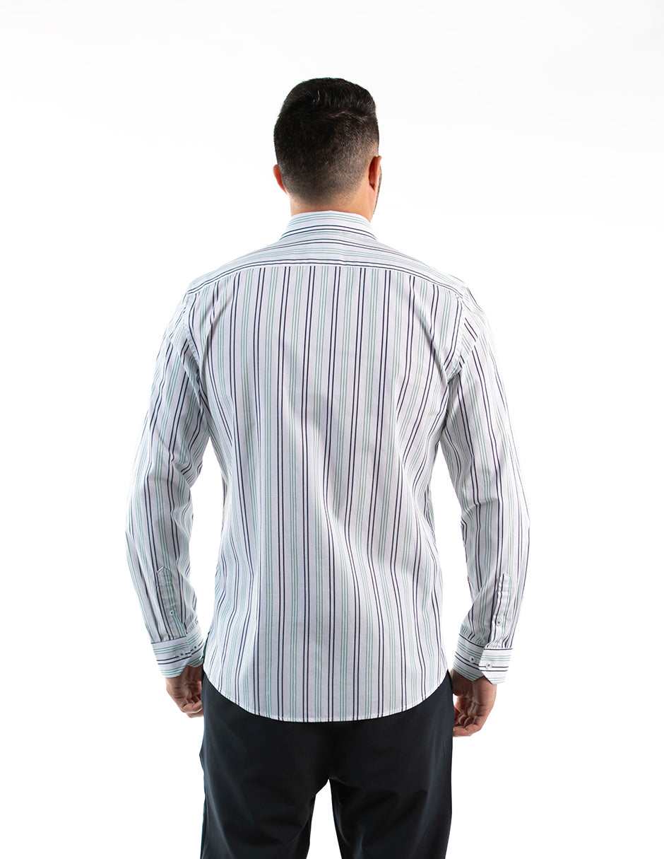 Camisa Oscar de La Renta Mangas Largas Rayas para Caballeros