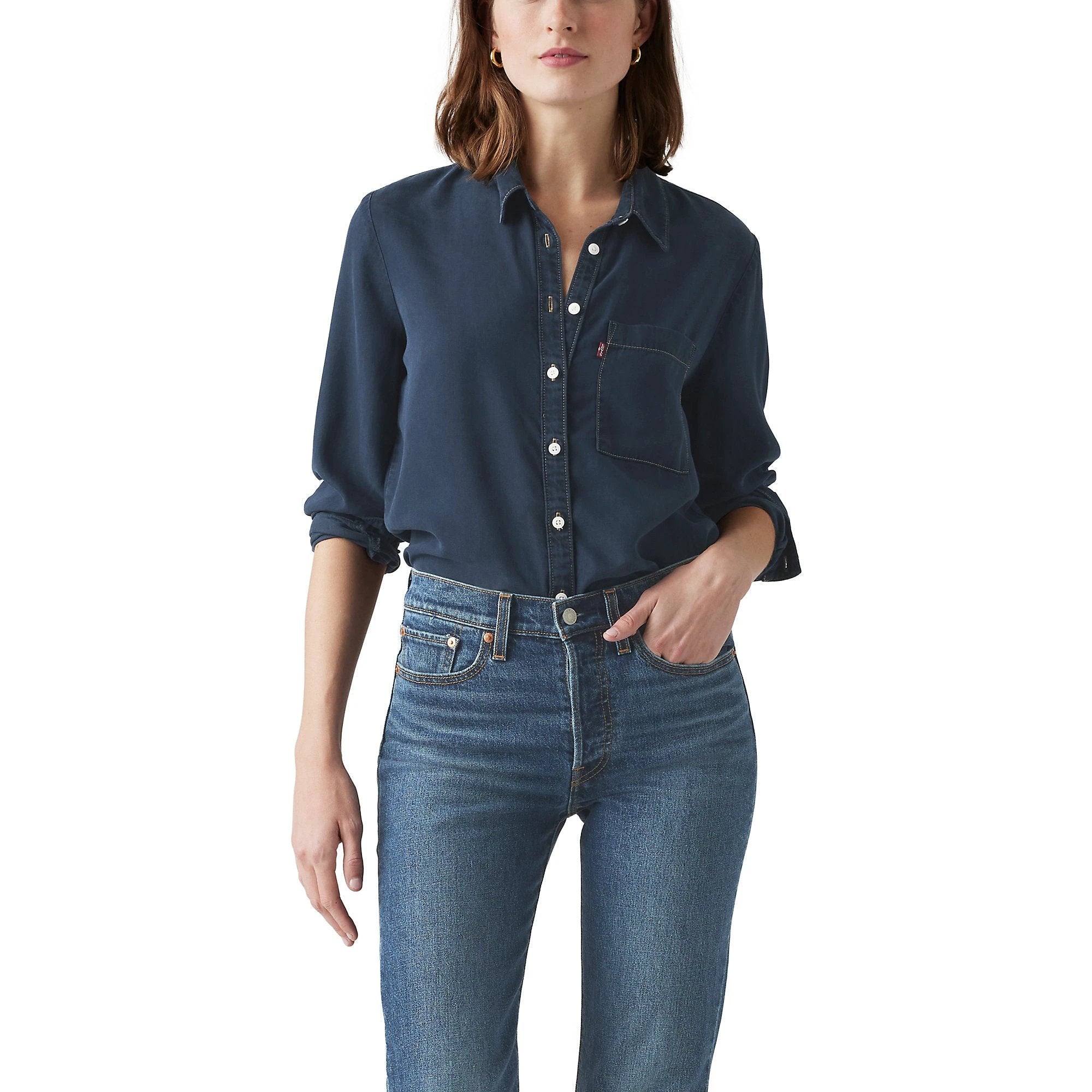 Camisa Levis Mangas Largas Lisa Para Damas by Levis