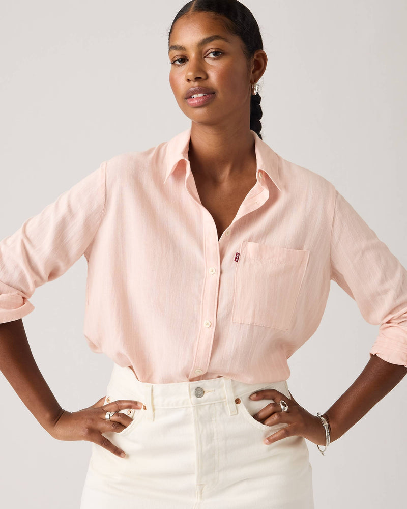 Camisa Levis Mangas Largas Rayas Rosado para Damas