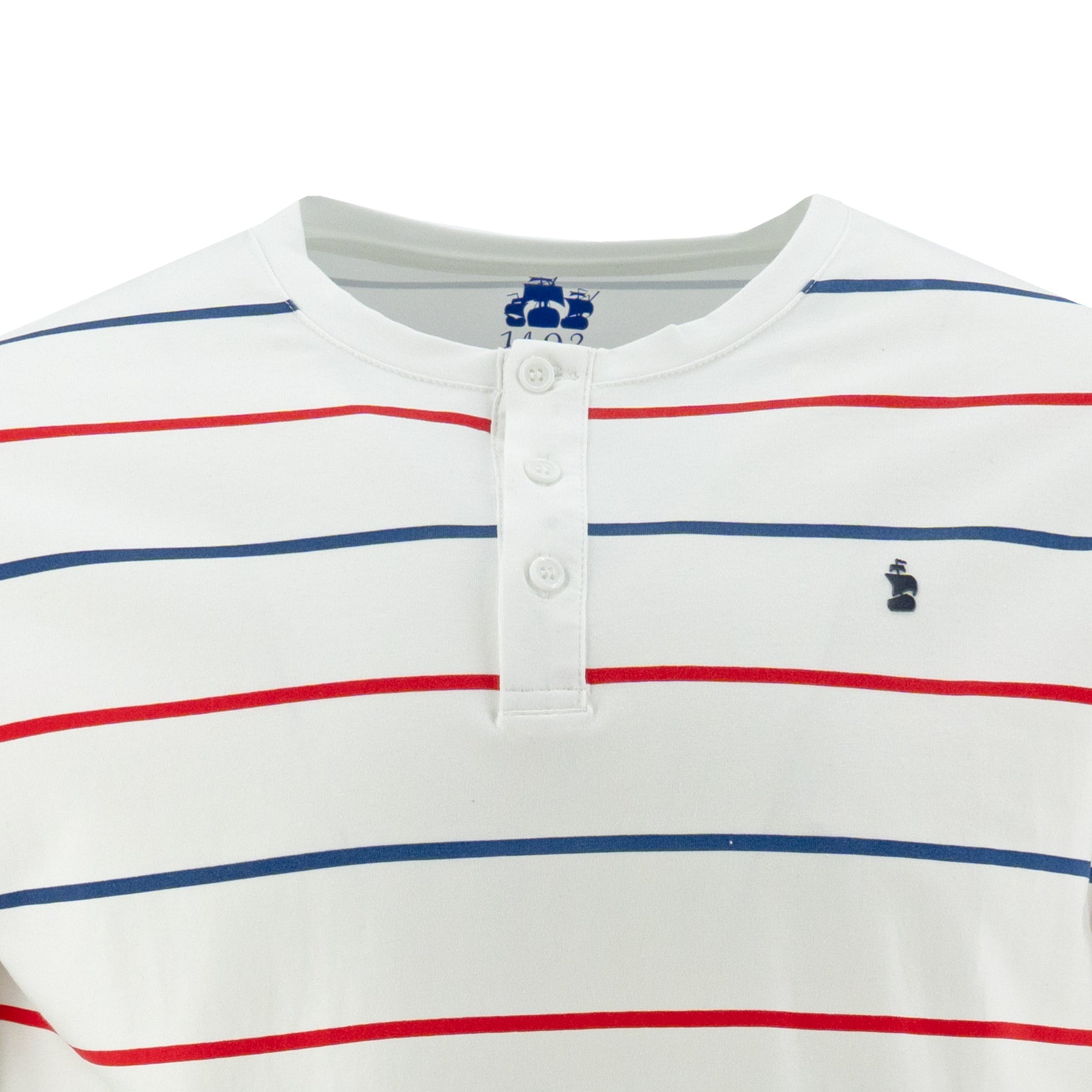 Camiseta 1492 Mangas Cortas Cuello Henley Rayas Para Niños by 1492