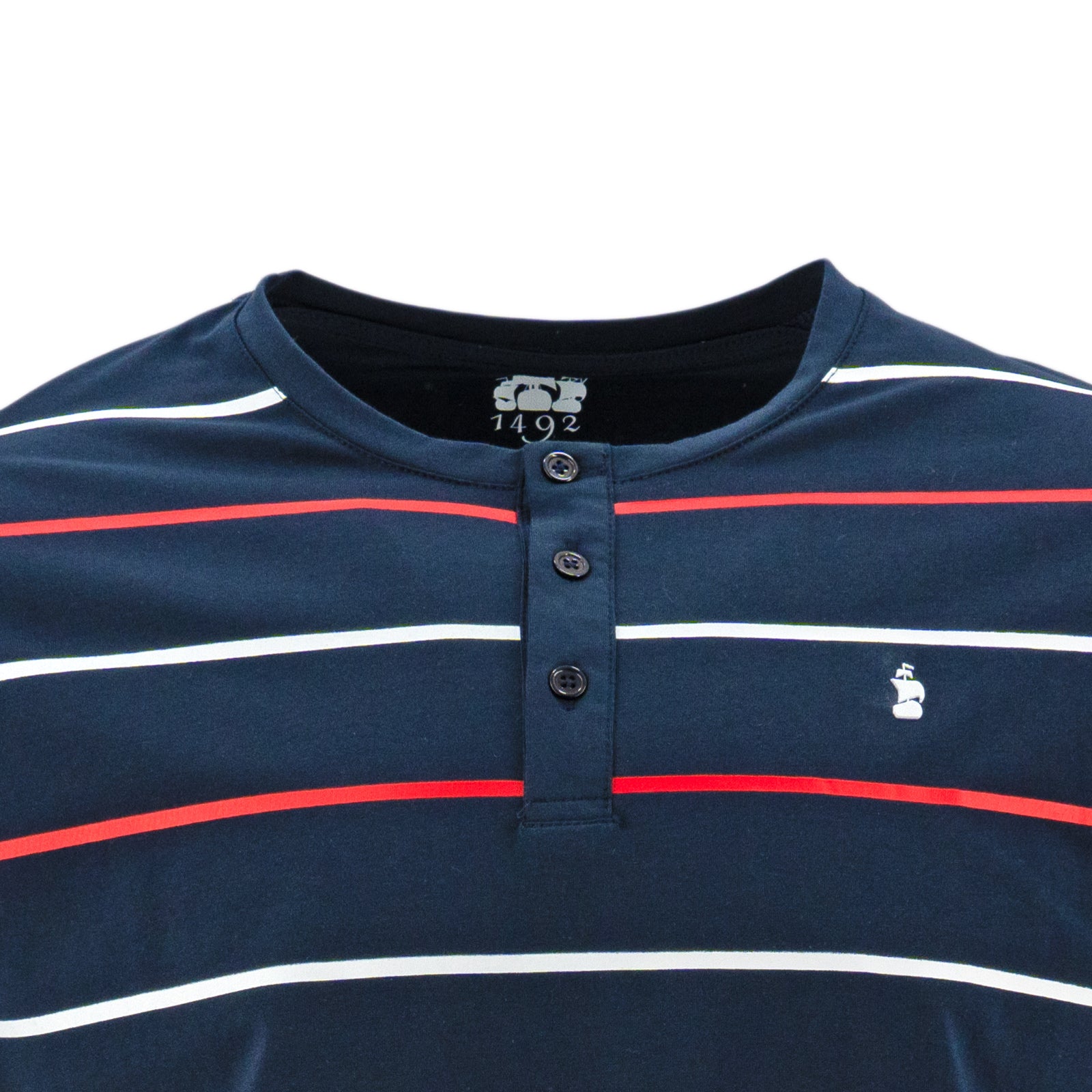 Camiseta 1492 Mangas Cortas Cuello Henley Rayas Para Niños by 1492