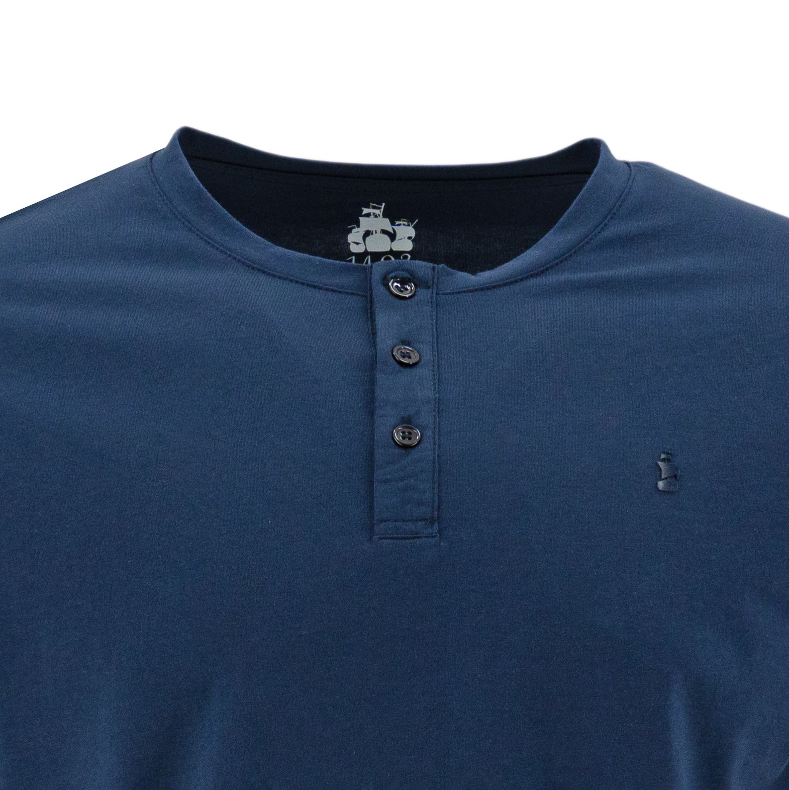 Camiseta 1492 Mangas Cortas Cuello Henley Lisa Para Niños by 1492