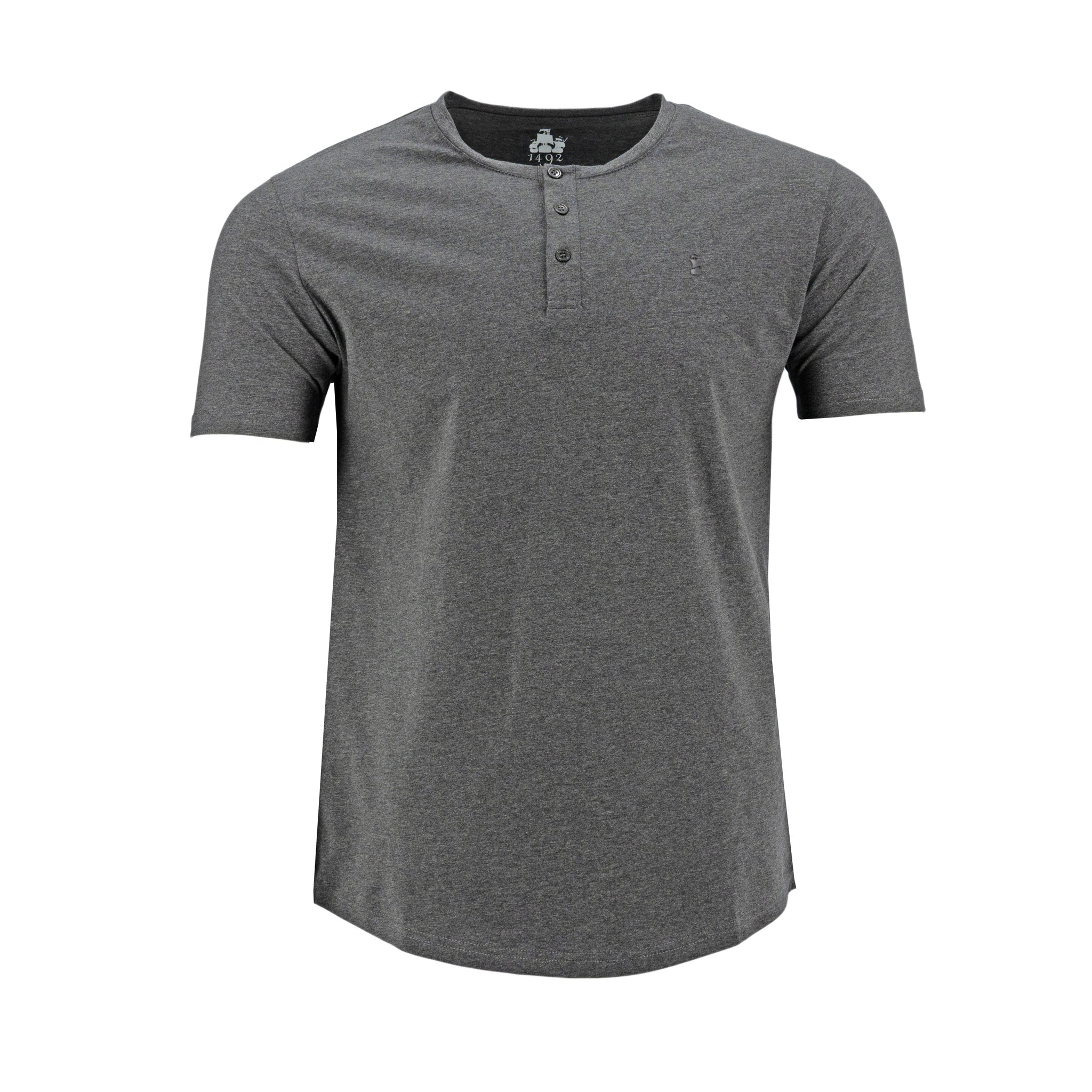 Camiseta 1492 Mangas Cortas Cuello Henley Lisa Para Niños by 1492