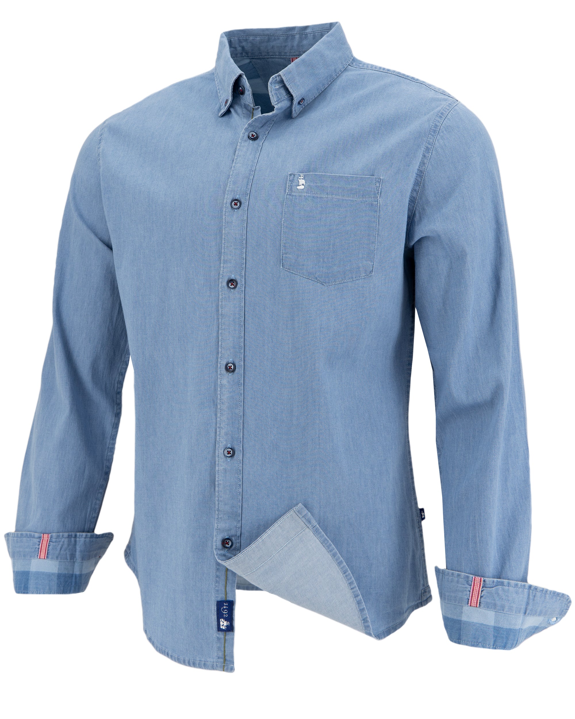 Camisa 1492 Mangas Largas Lisa P/ Caballeros by 1492