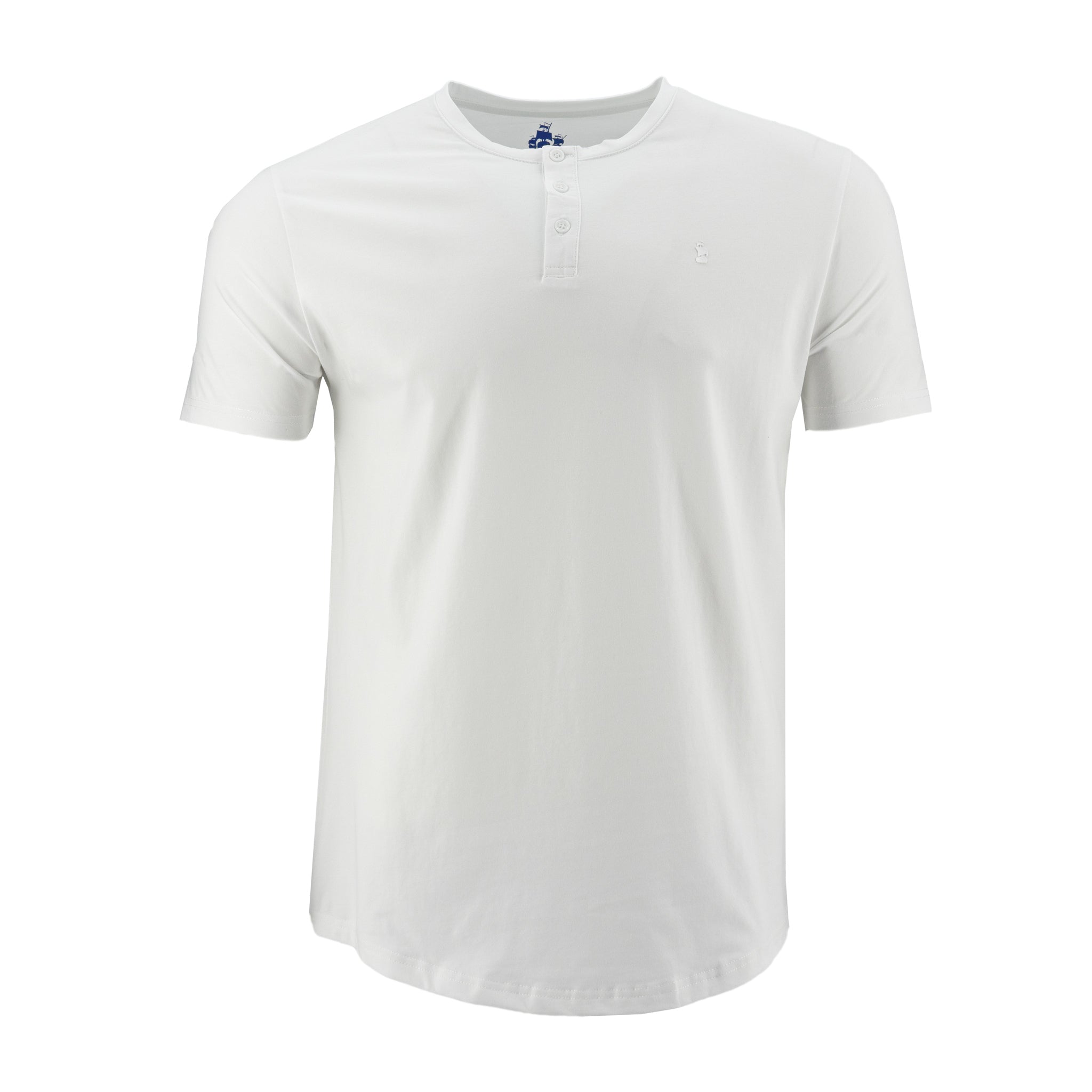 Camiseta 1492 Mangas Cortas Cuello Henley Lisa Para Caballeros