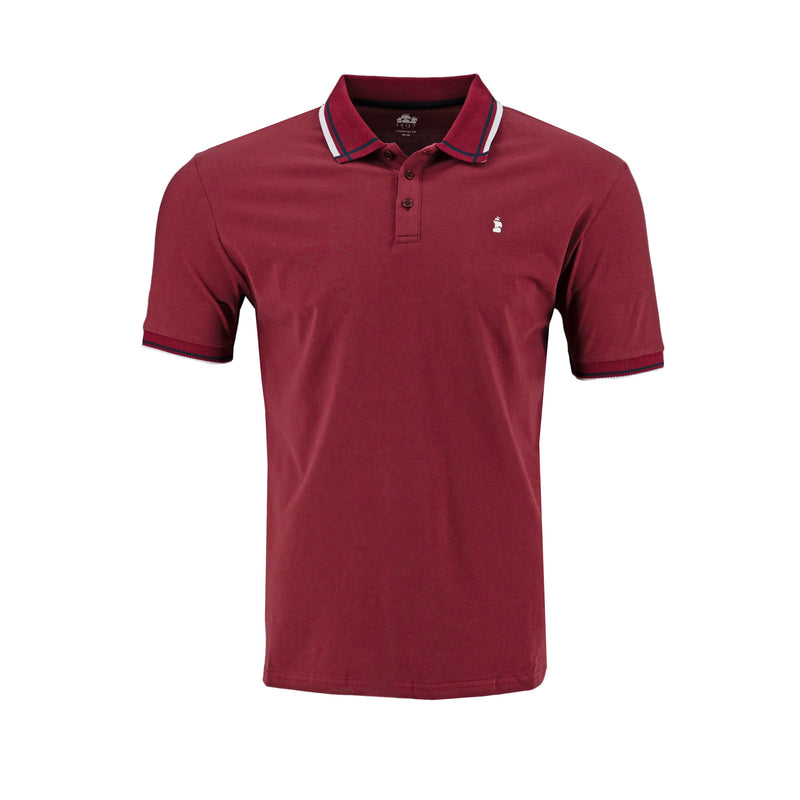 Poloshirt 1492 Mangas Cortas Liso Vino para Caballeros