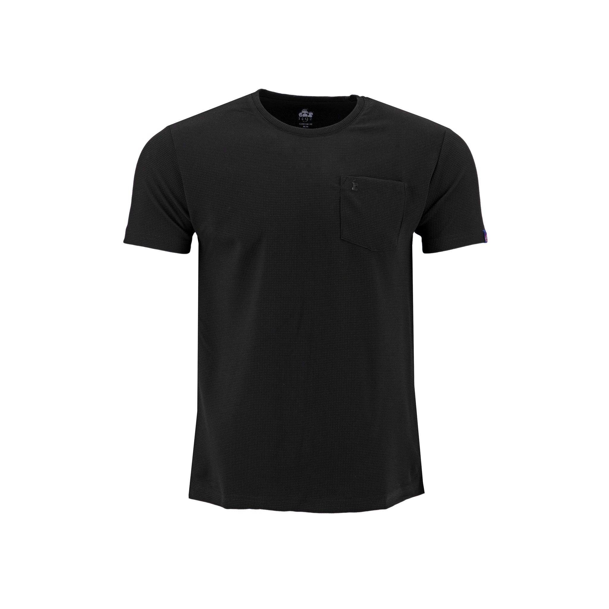 Camiseta 1492 Mangas Cortas Lisa con Bolsillo para Caballeros