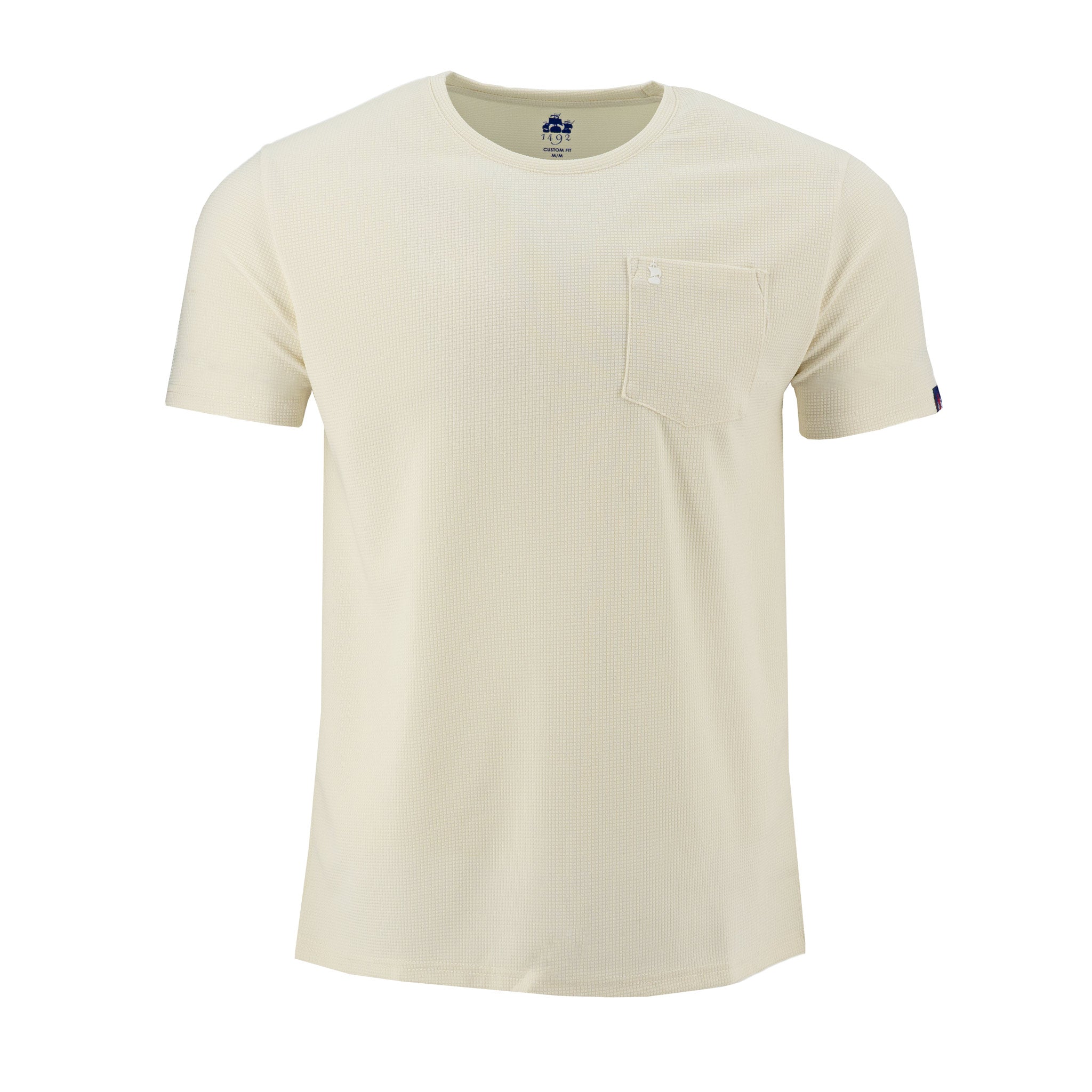Camiseta 1492 Mangas Cortas Lisa con Bolsillo para Caballeros