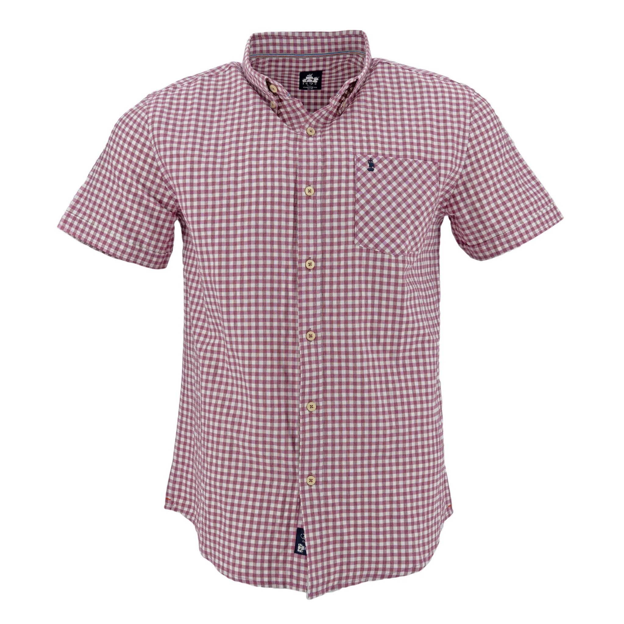 Camisa 1492 Mangas Cortas Cuadros P/ Caballeros by 1492