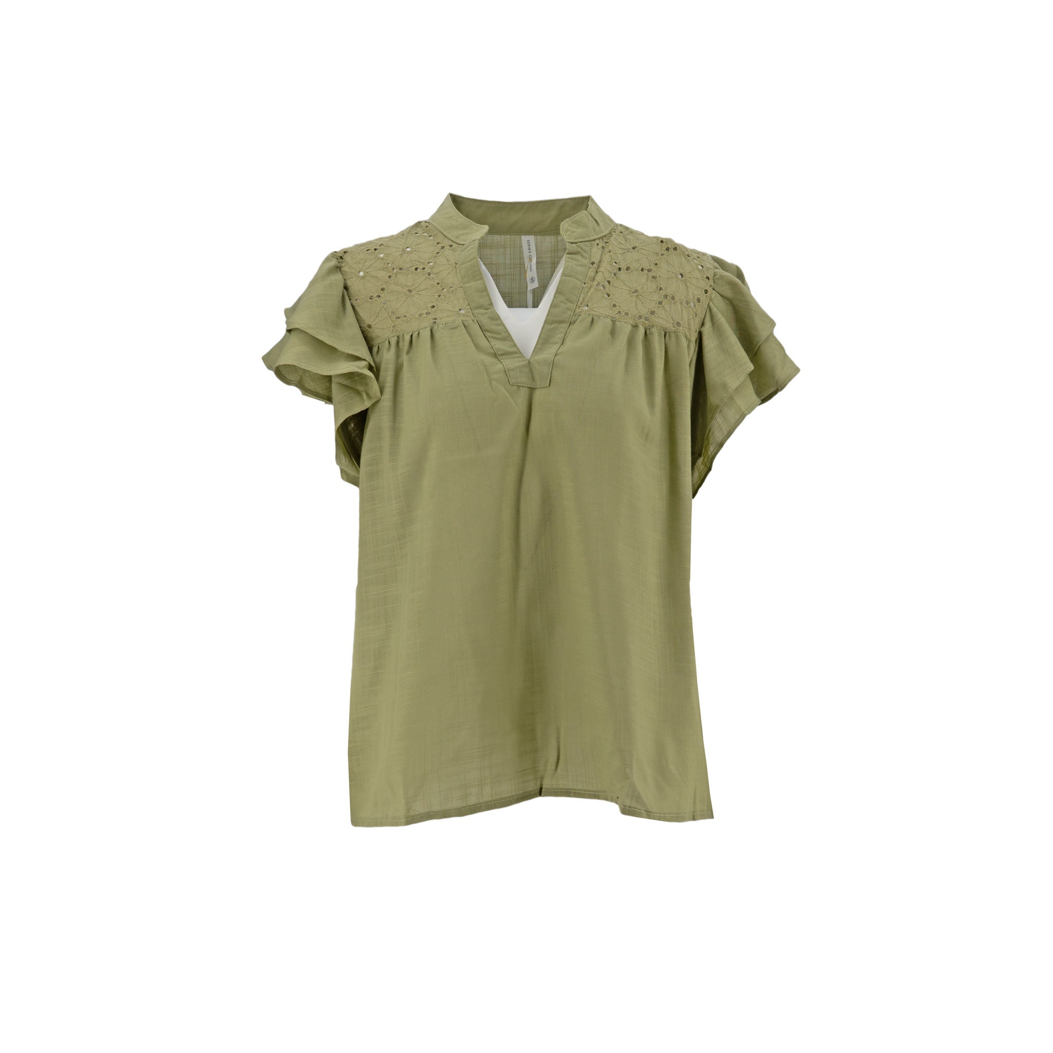 Blusa Sofia S Mangas Cortas Eyelet para Damas