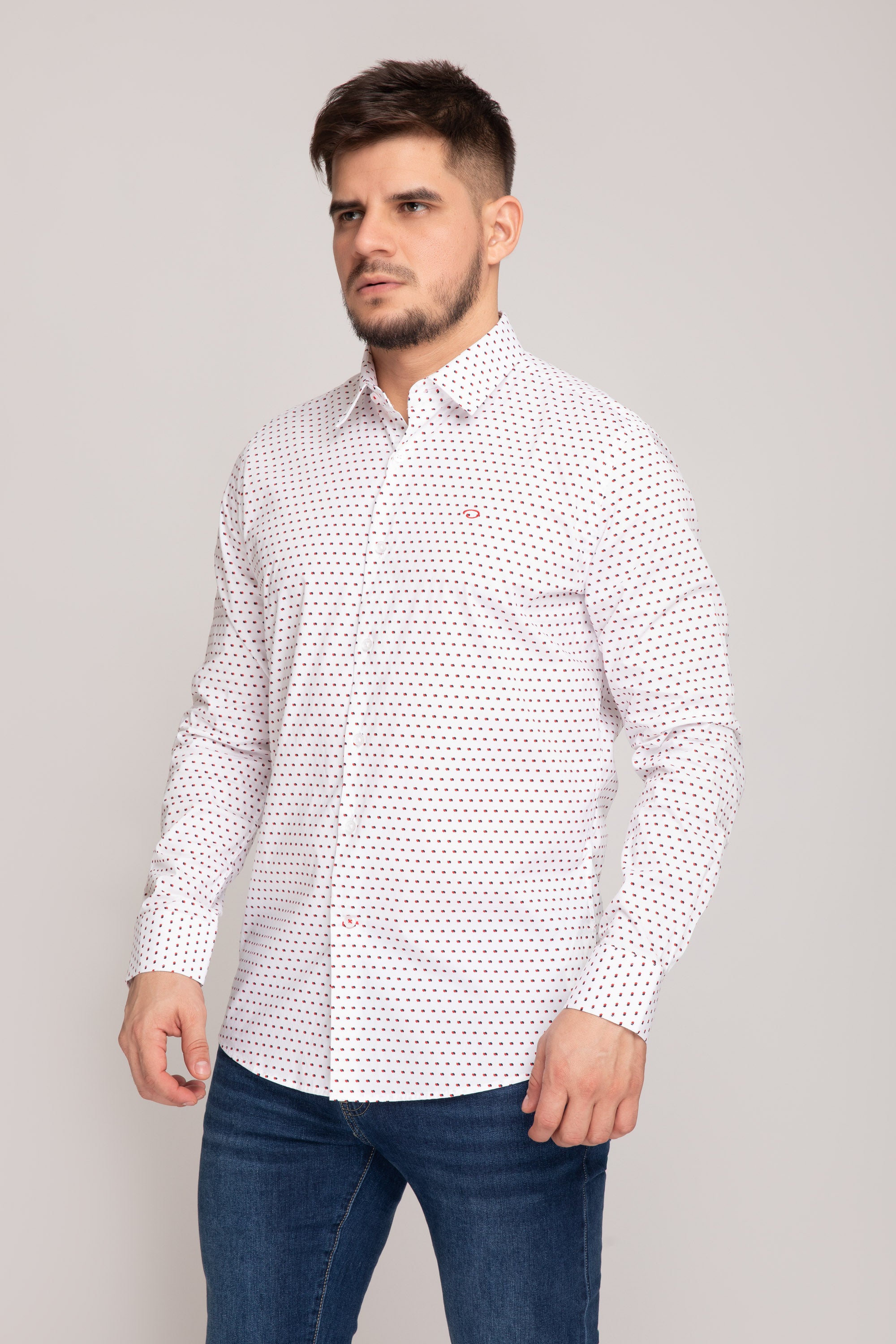 Camisa Oscar de La Renta Mangas Largas Estampada para Caballeros